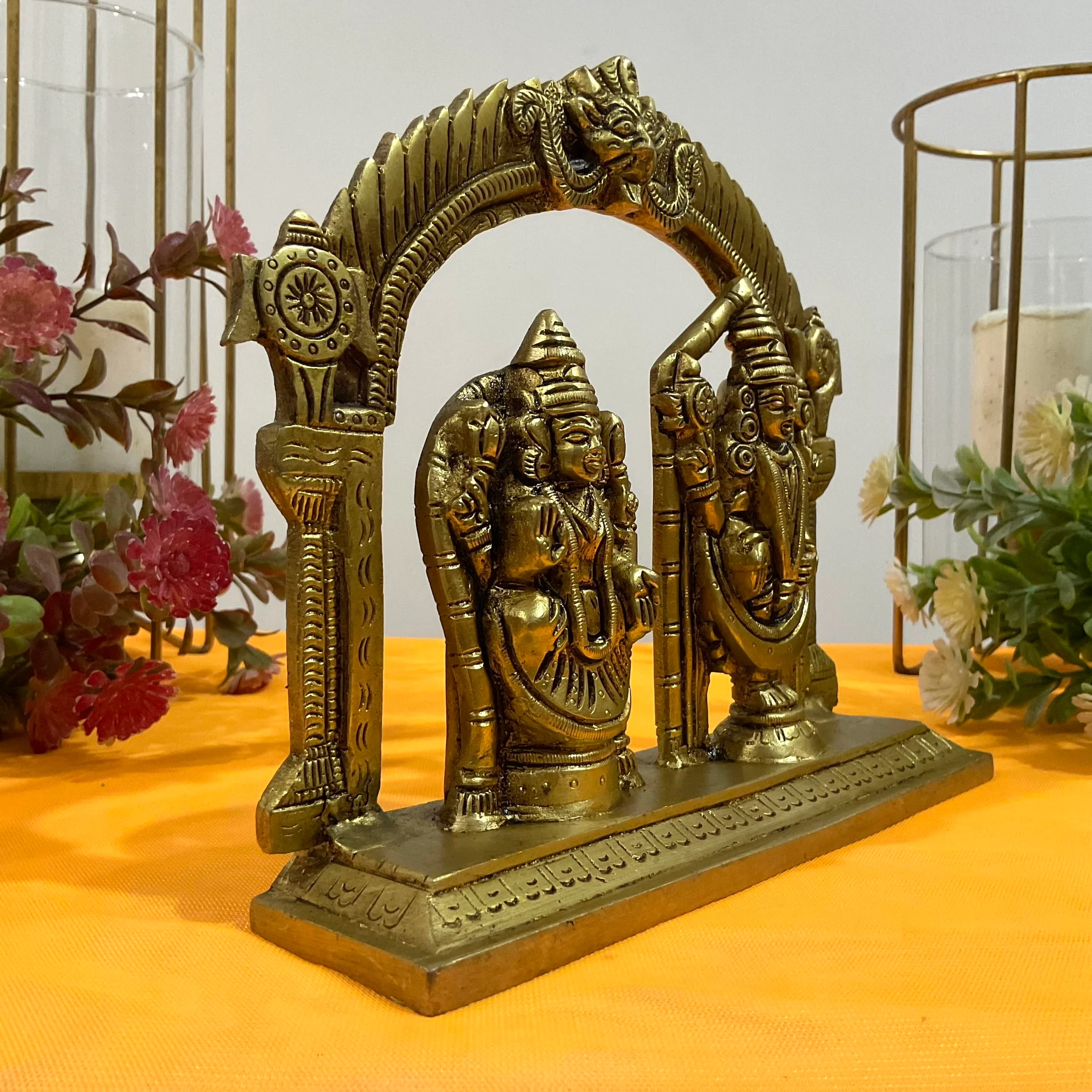 Lord Balaji Padmavati Brass Idol -  Tirupati Statue - Decorative Murti Home Decor