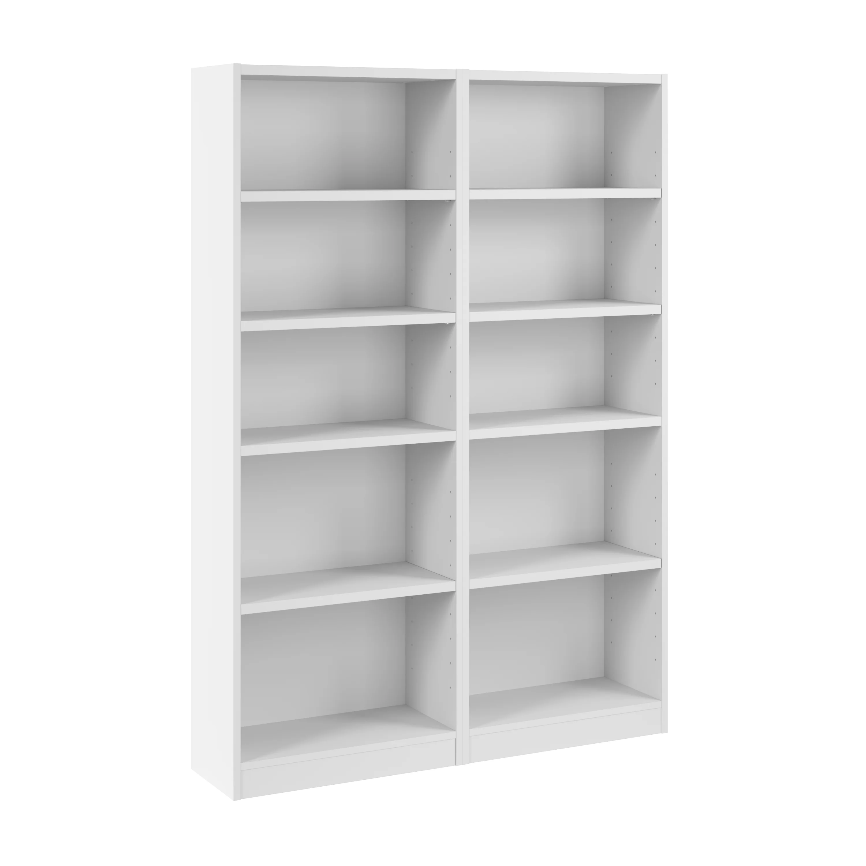 Universal 25W Tall 5 Shelf Bookcase - Set of 2