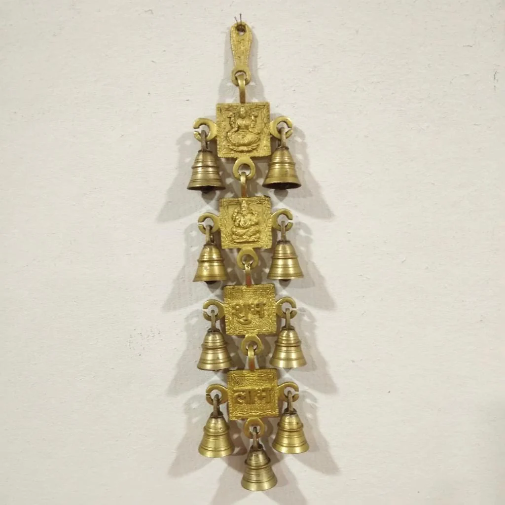 Shubh Labh Laxmi Ganesh Brass Bell (Set of 2)
