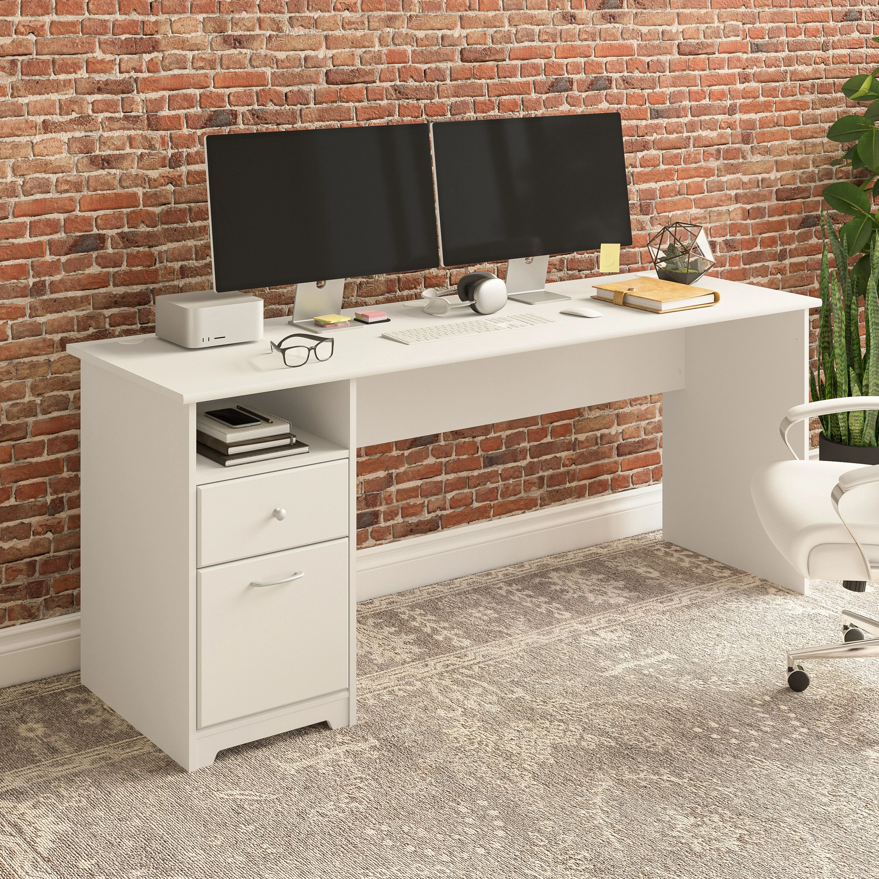 Cabot 72W Computer Desk with Drawers