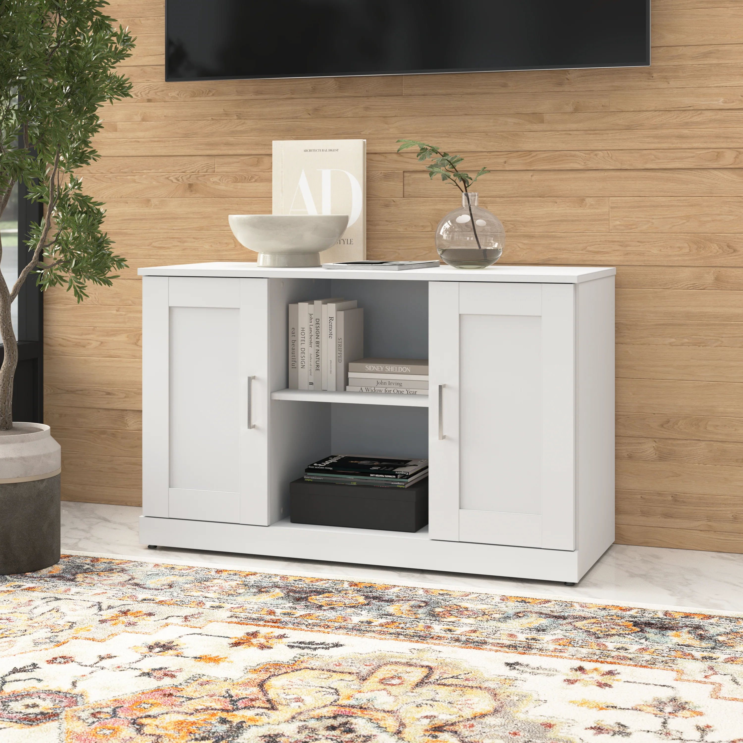 Hampton Heights 48W Bookshelf with Doors