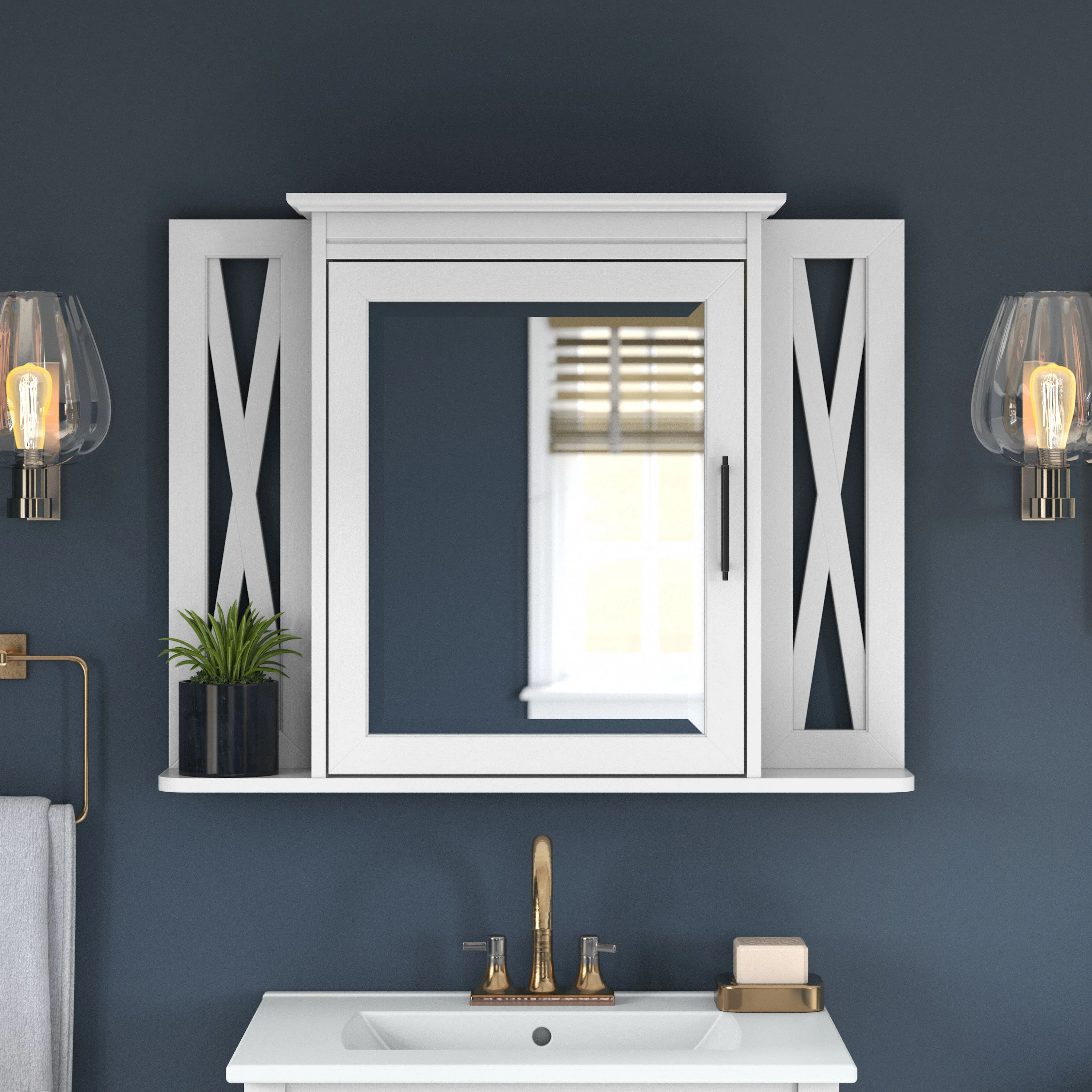 Key West Bathroom Medicine Cabinet with Mirror