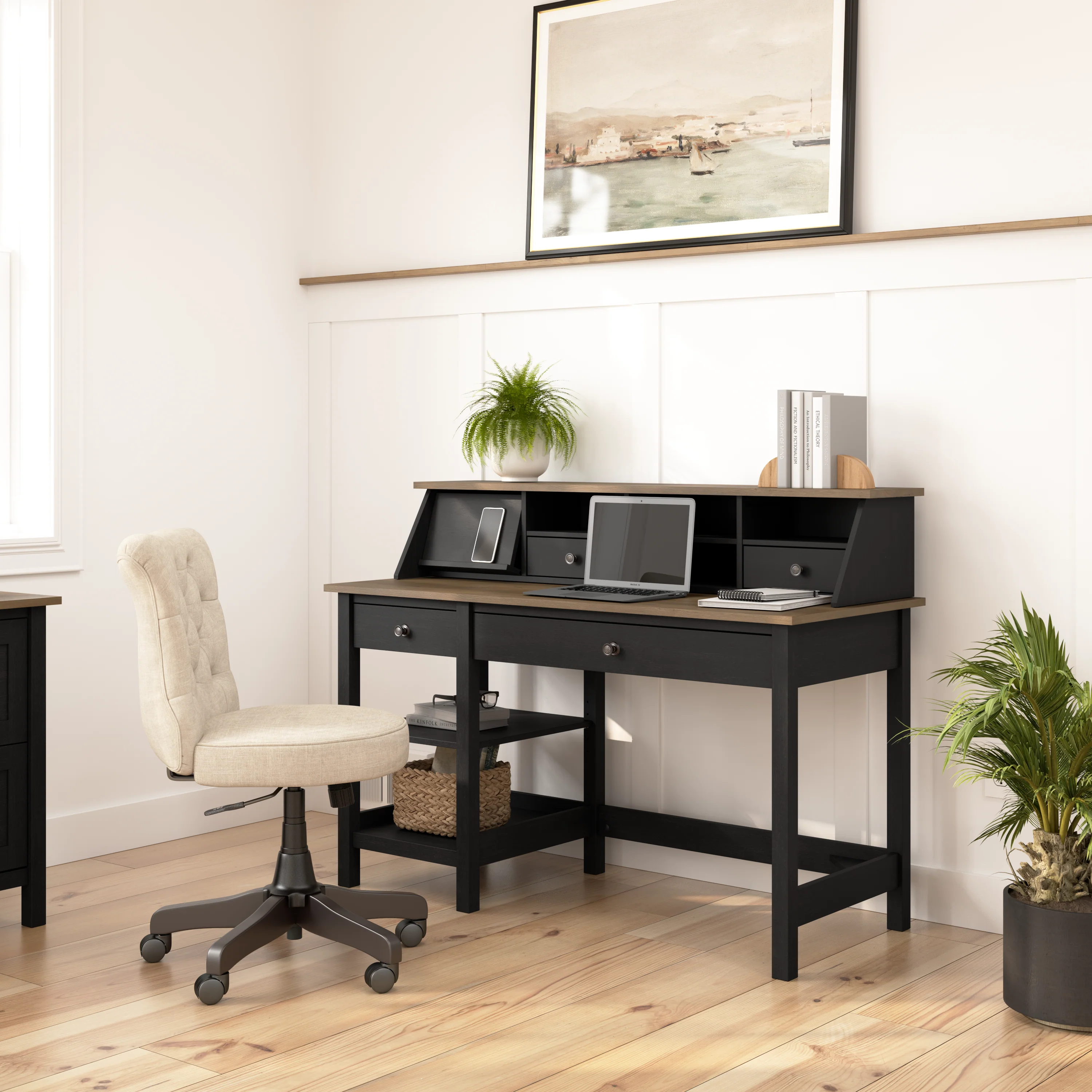 Mayfield 54W Computer Desk with Shelves and Desktop Organizer