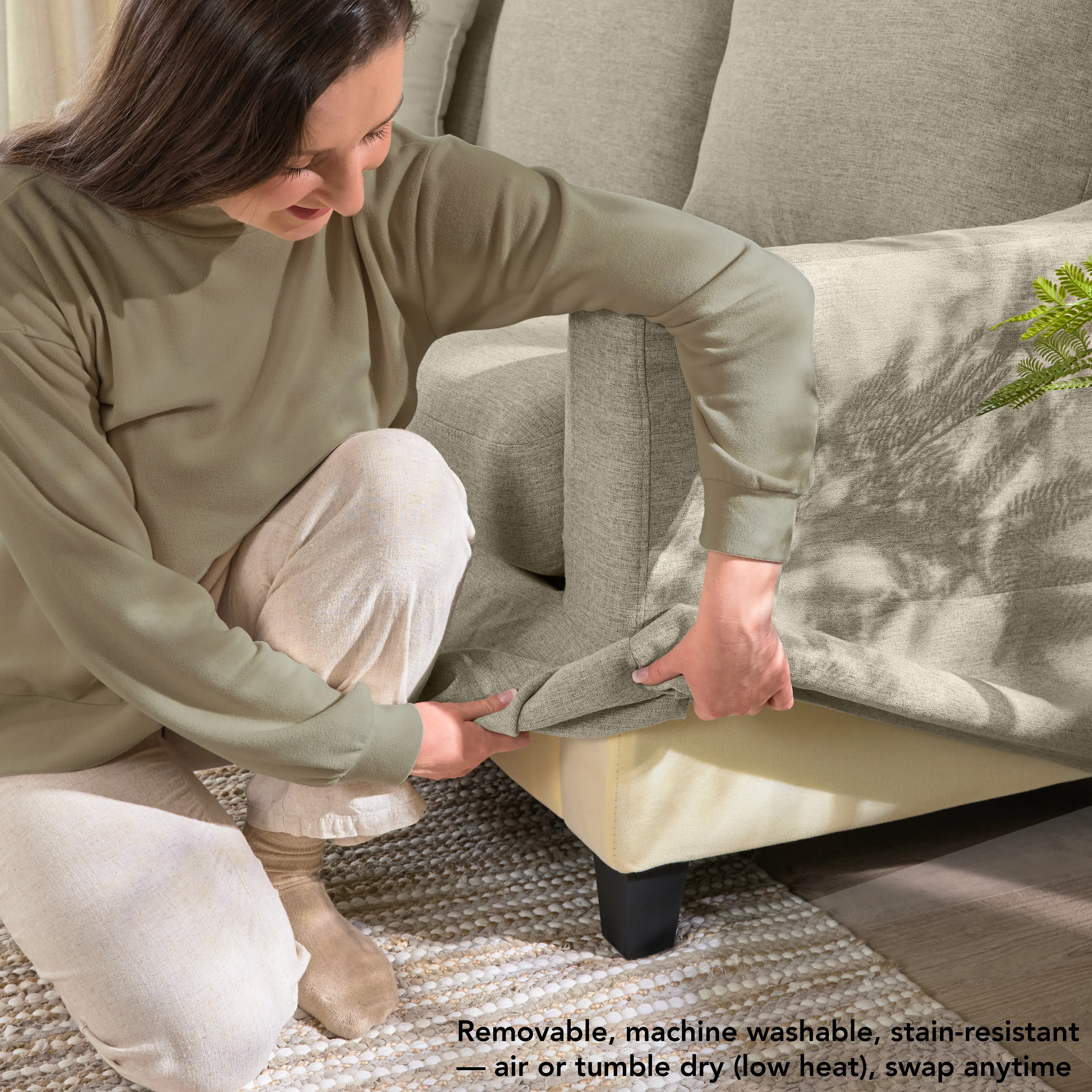 Bush Home Harper 80W Sofa with Slipcover