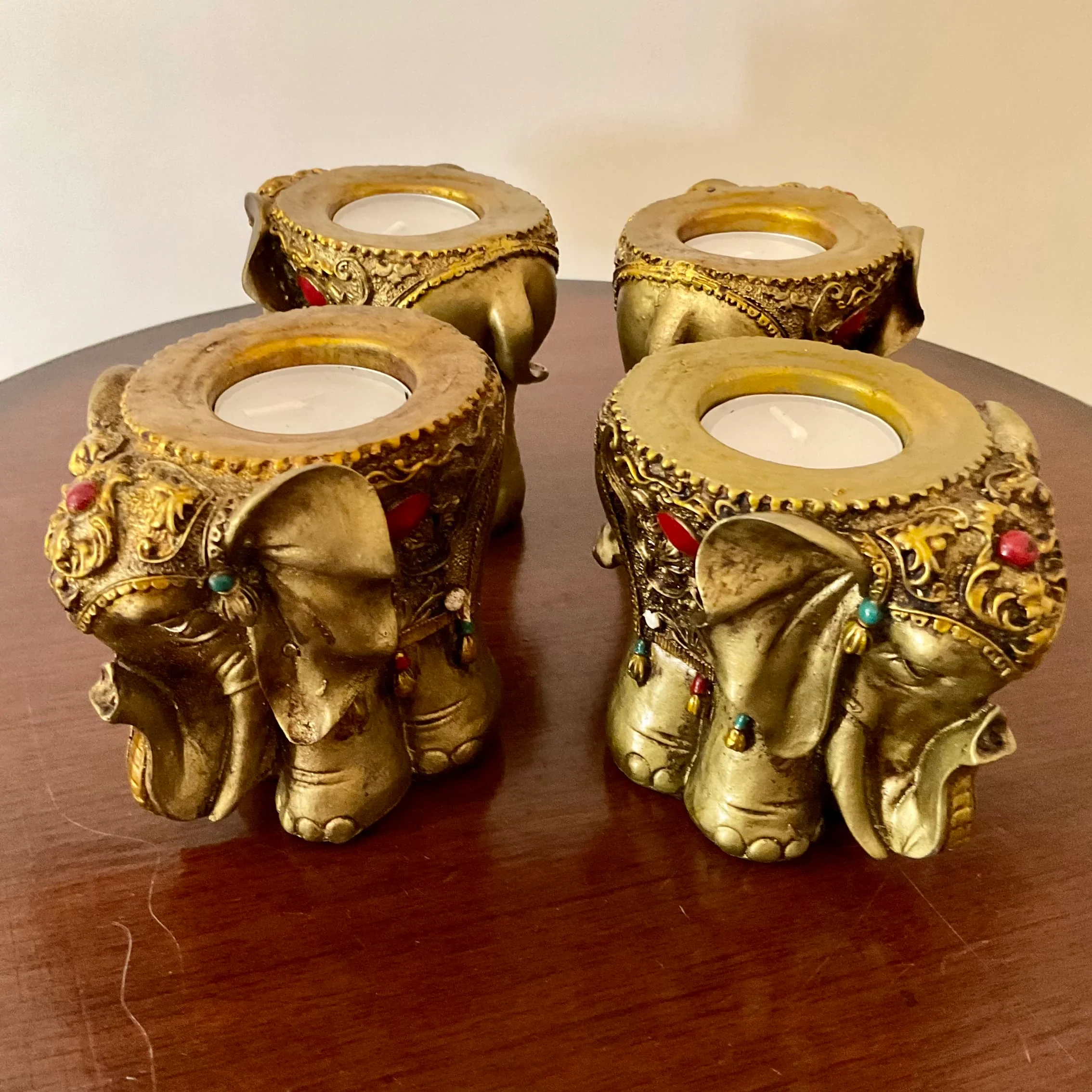 Elephant Tea Light Holder (Set of 4) - Festive Decor