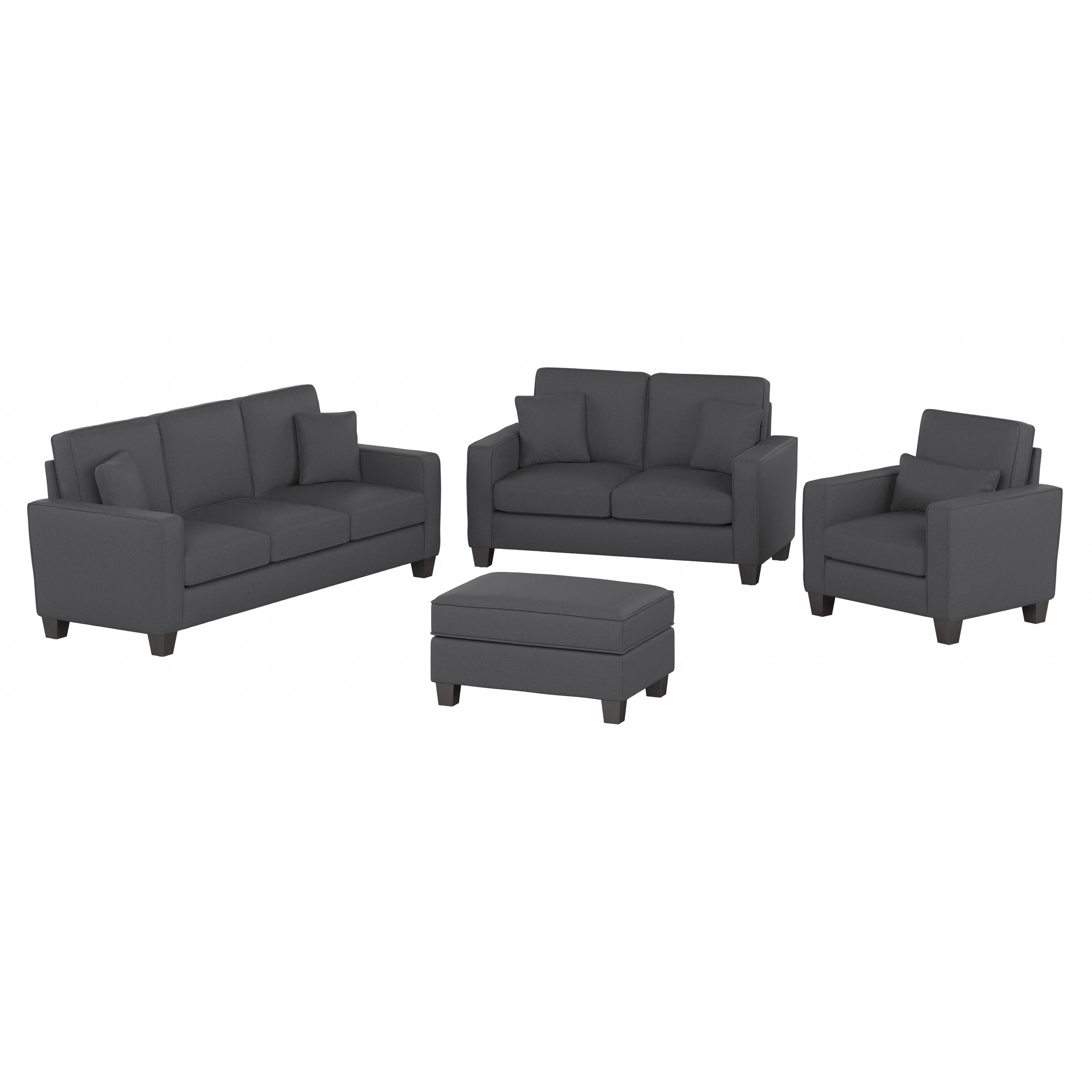 Stockton 85W Sofa with Loveseat, Accent Chair, and Ottoman