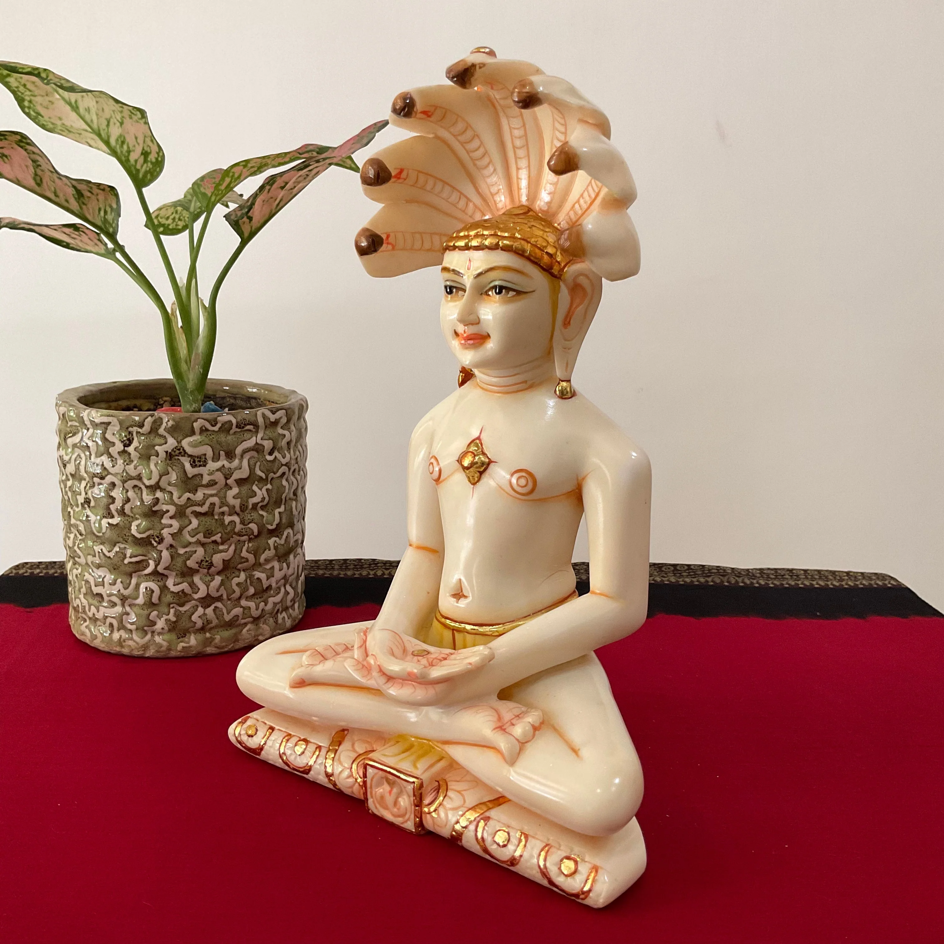 Parshvanatha Swamy Jain Tirthankara Marble Dust & Resin Idol - Decorative Statue