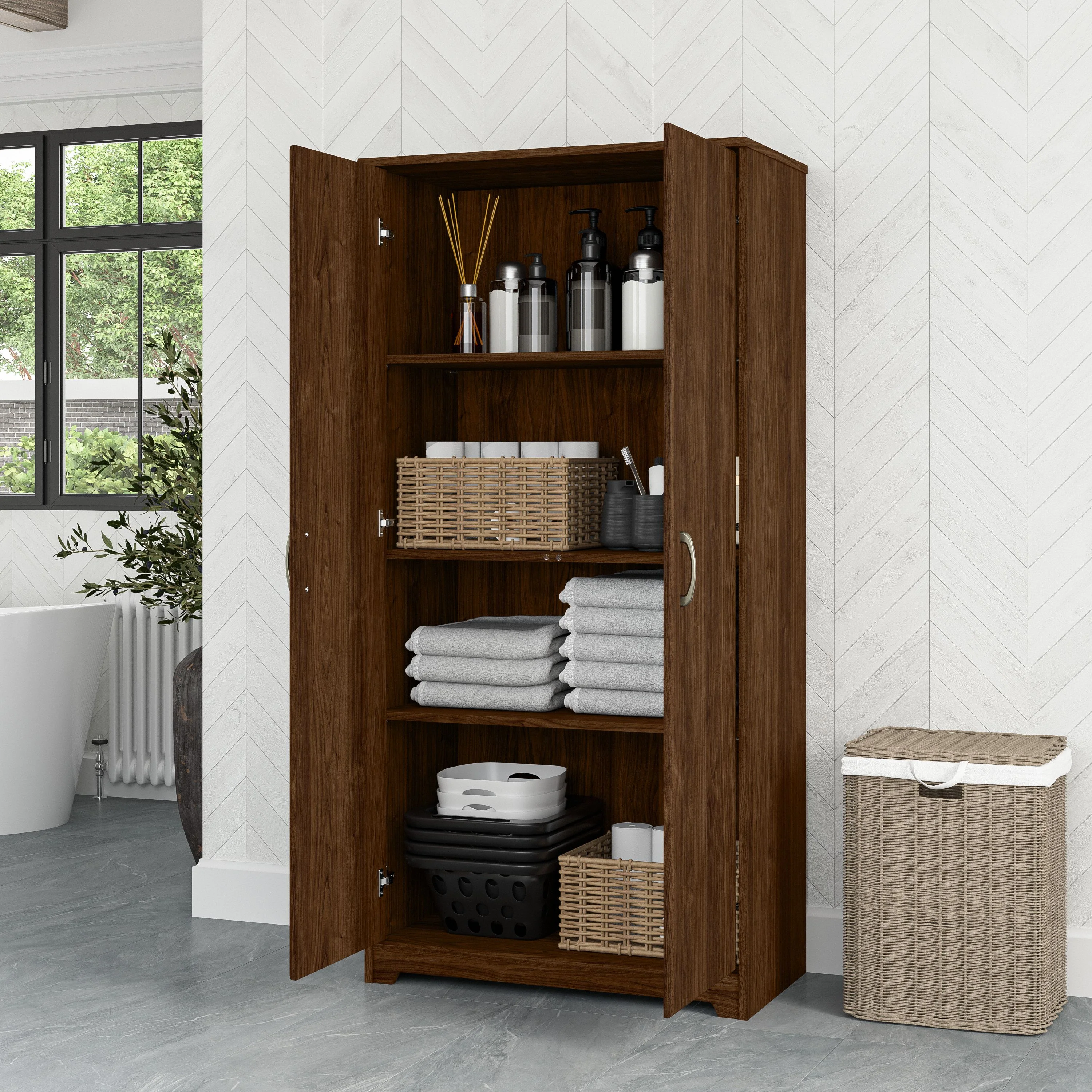 Cabot Tall Storage Cabinet with Doors
