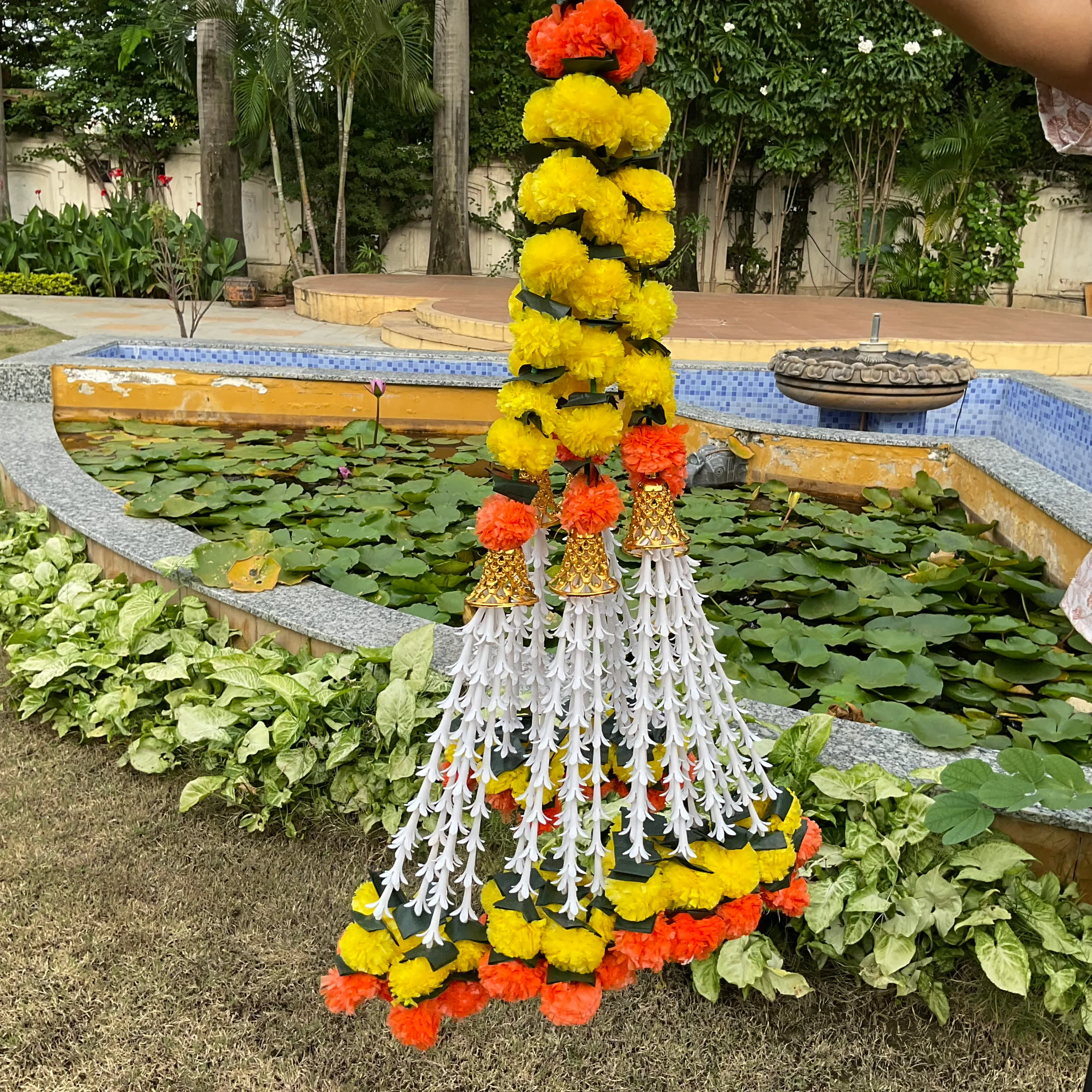 Artificial Marigold Garland Set of 5 Pcs, Indian Housewarming Decorations