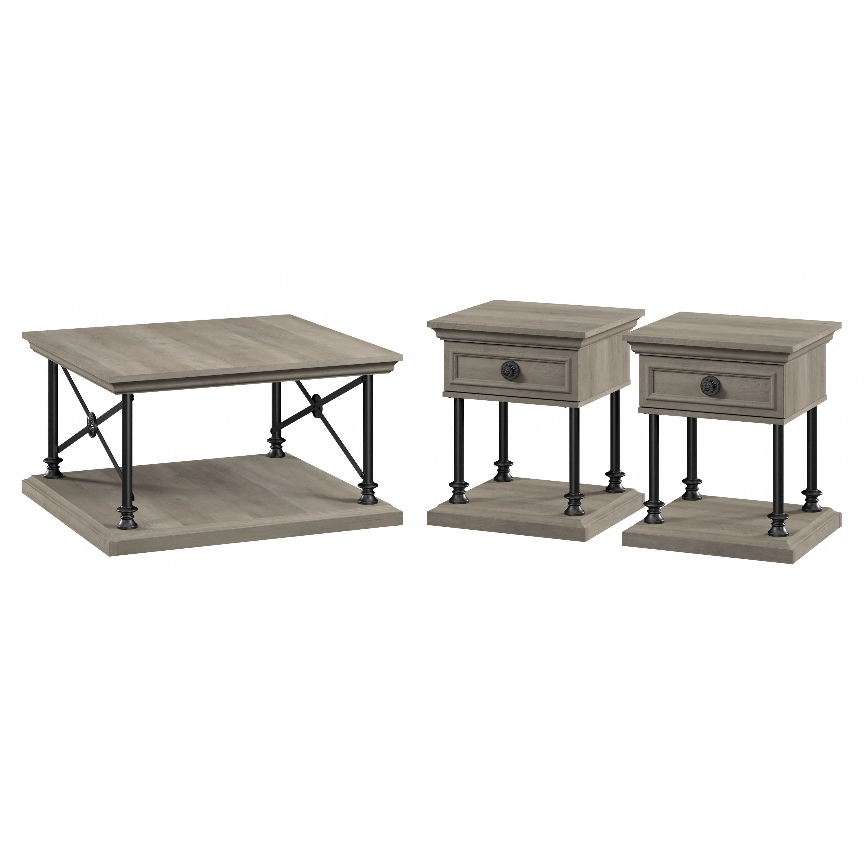 Coliseum Square Coffee Table with Designer End Tables