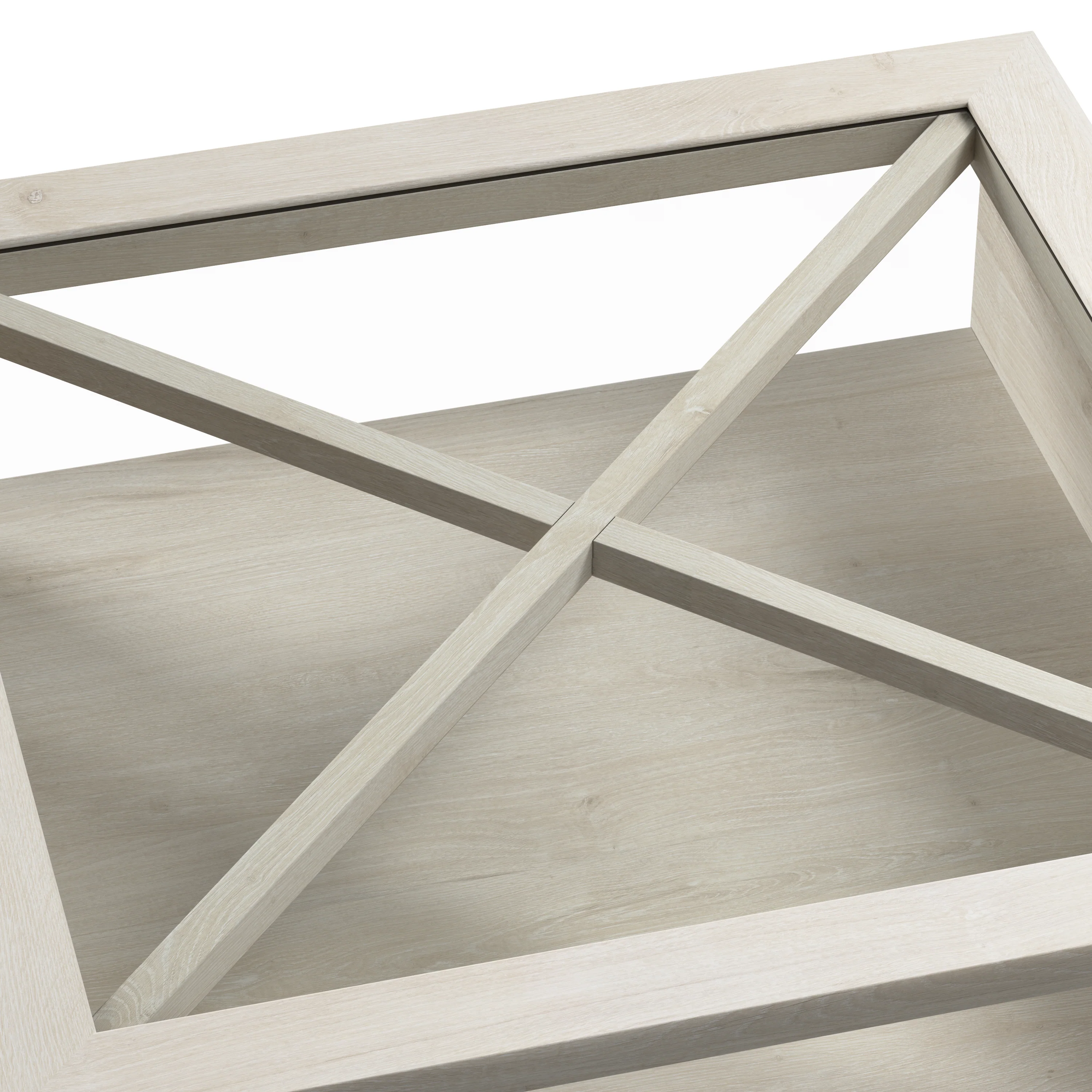 Lennox Farmhouse Glass Coffee Table with Storage