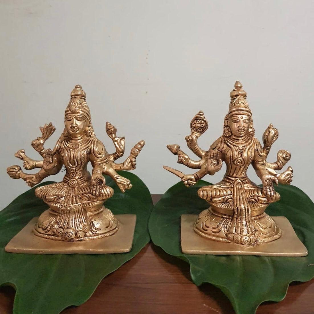 5 Inches Ashtalakshmi Brass Idol - Decorative Figurine