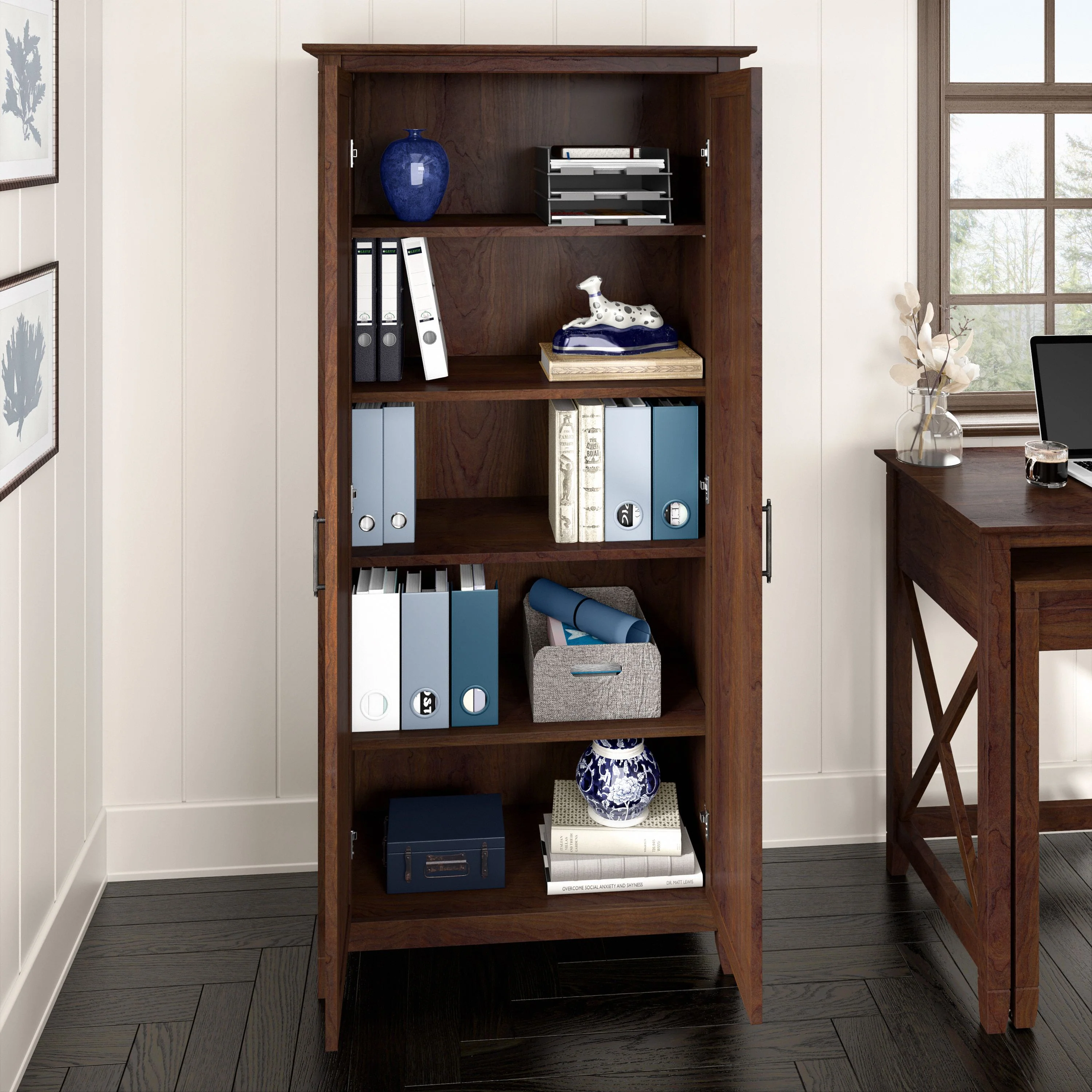 Key West Tall Storage Cabinet with Doors and Shelves