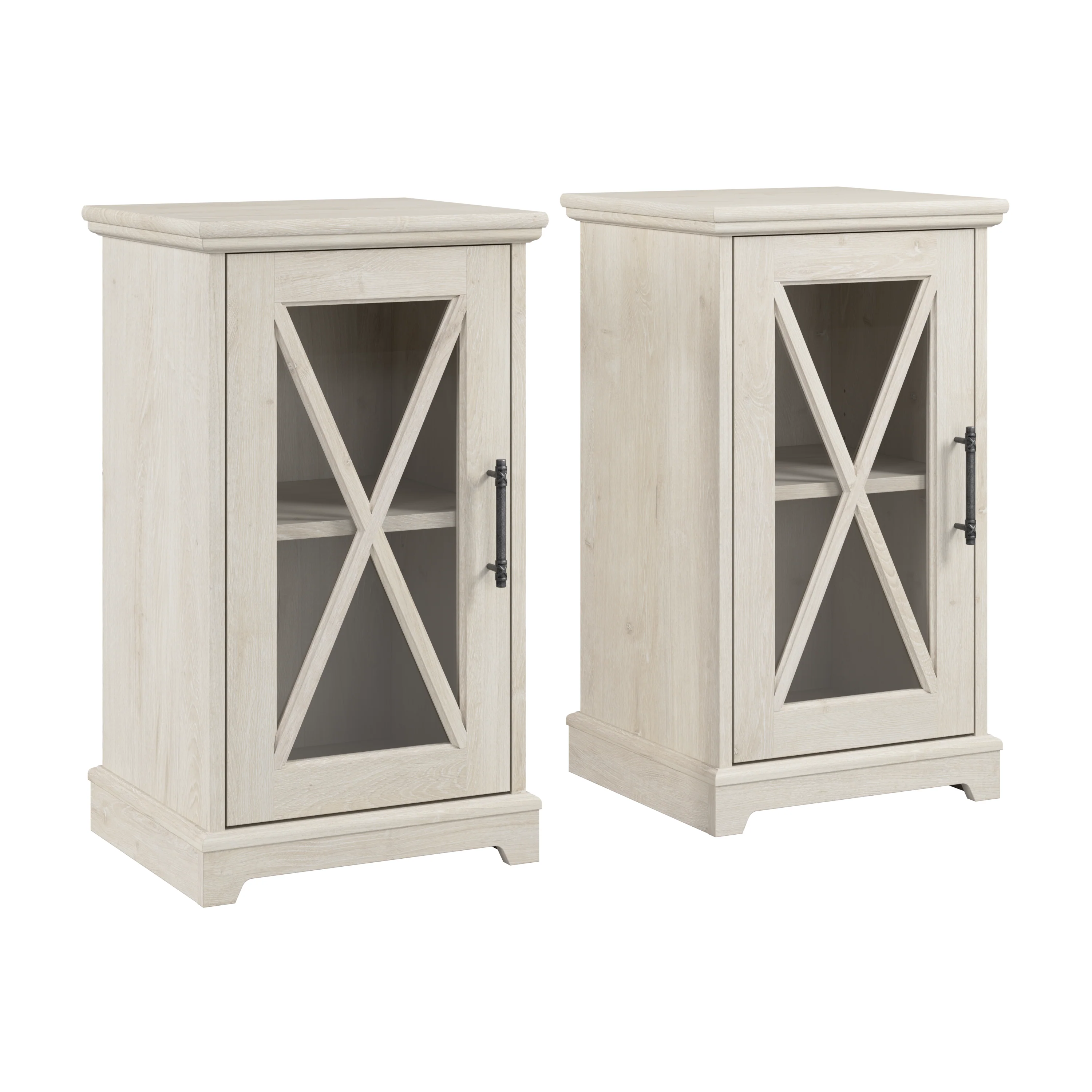 Lennox Small Farmhouse End Table with Storage - Set of 2