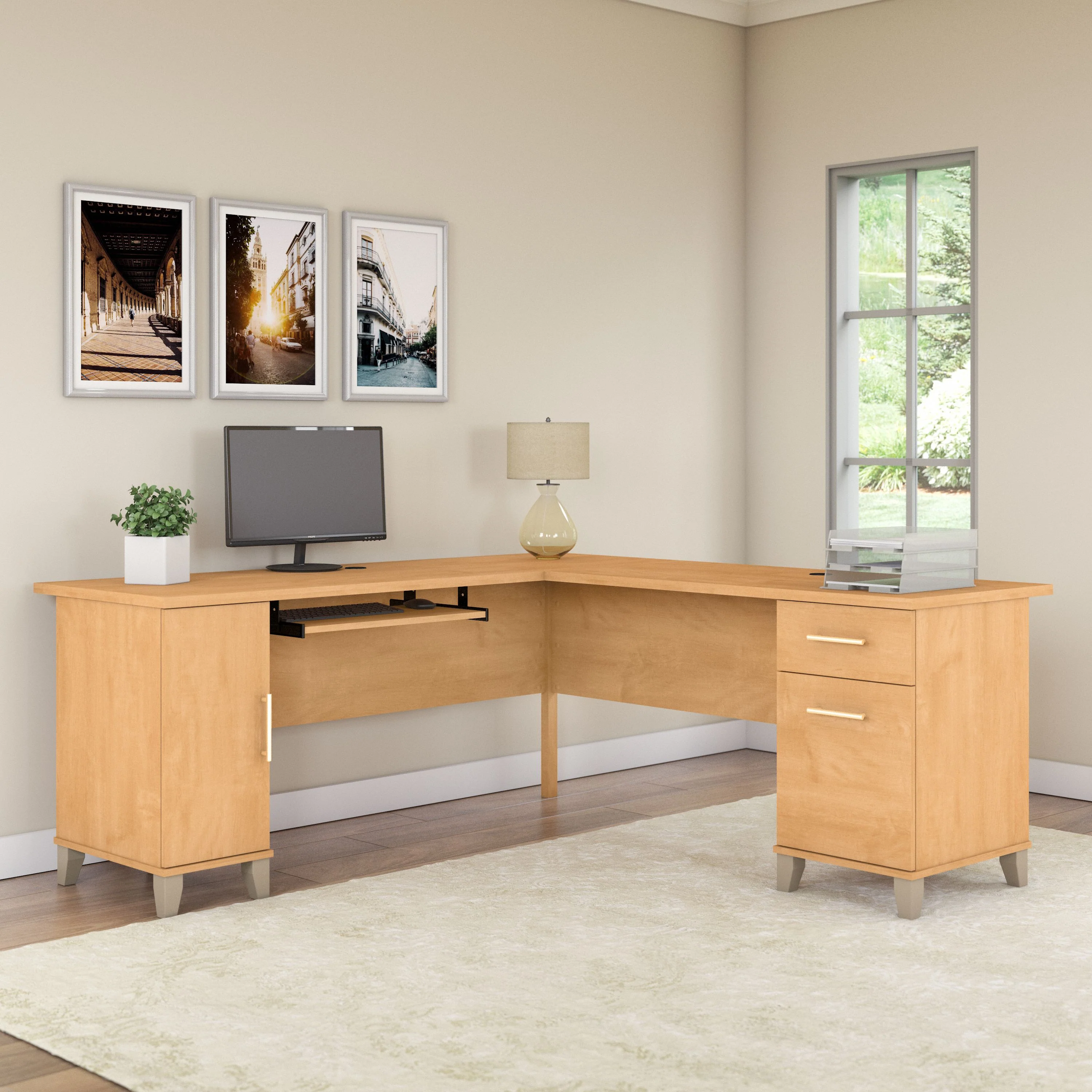 Somerset 72W L Shaped Desk with Storage