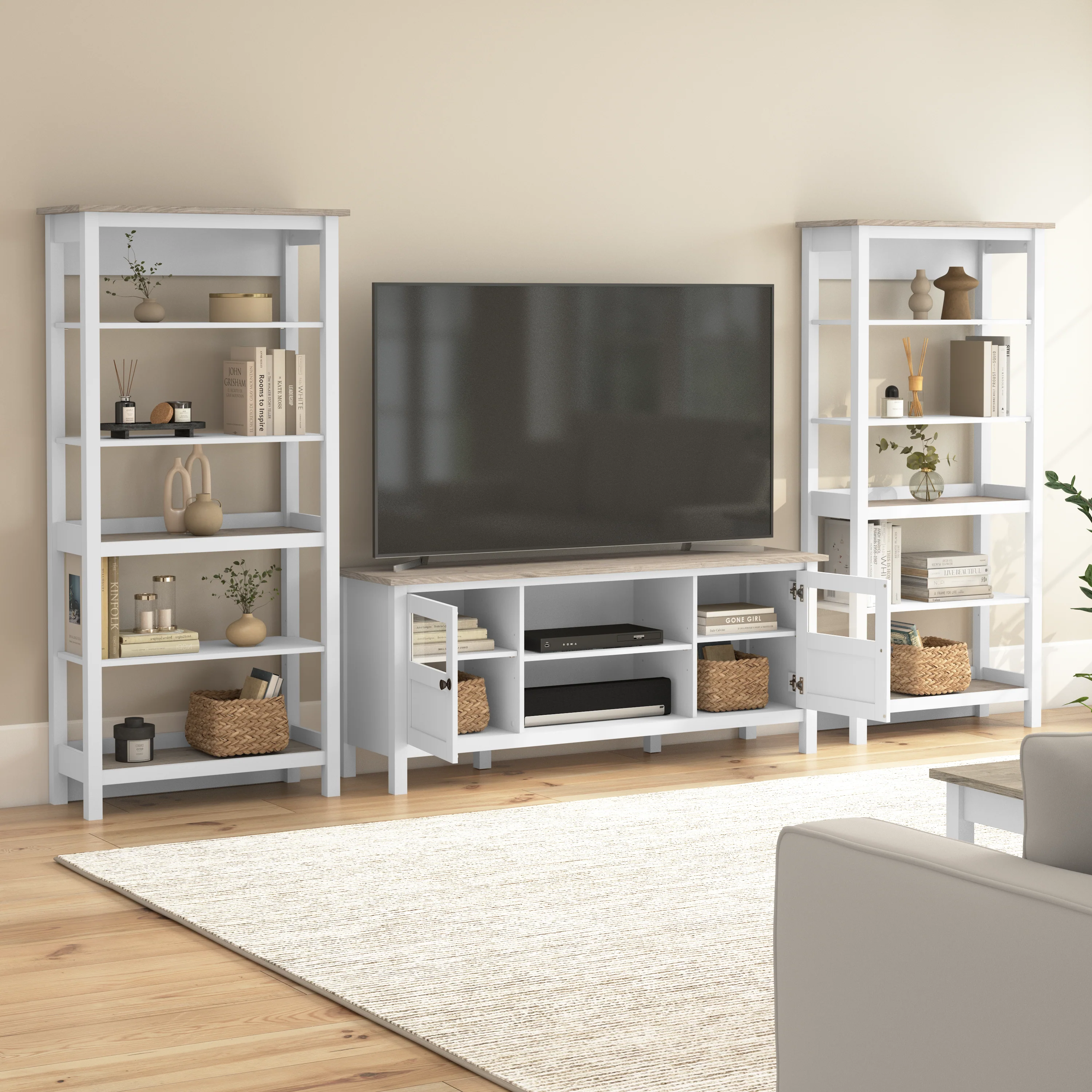 Mayfield 60W TV Stand with Bookcases