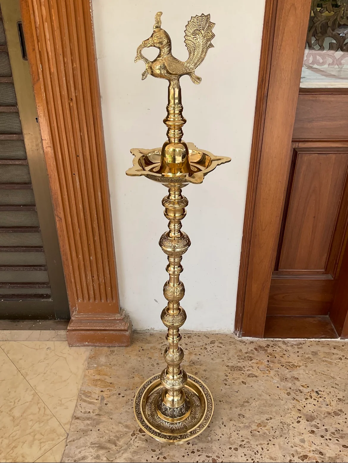 4 Feet Annapakshi Nilavilakku - Kuthu Vilakku Brass lamp - Decorative Decor