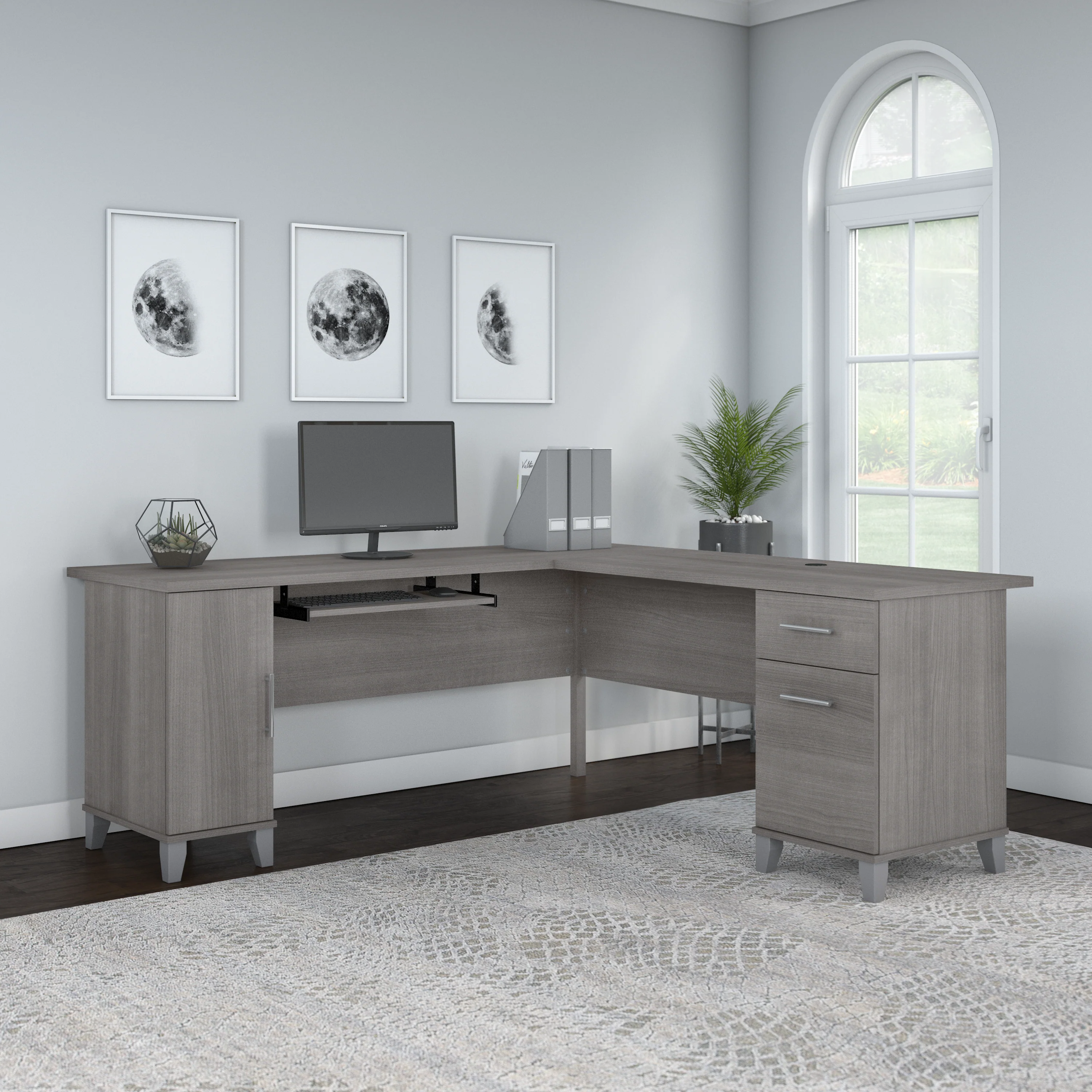 Somerset 72W L Shaped Desk with Storage