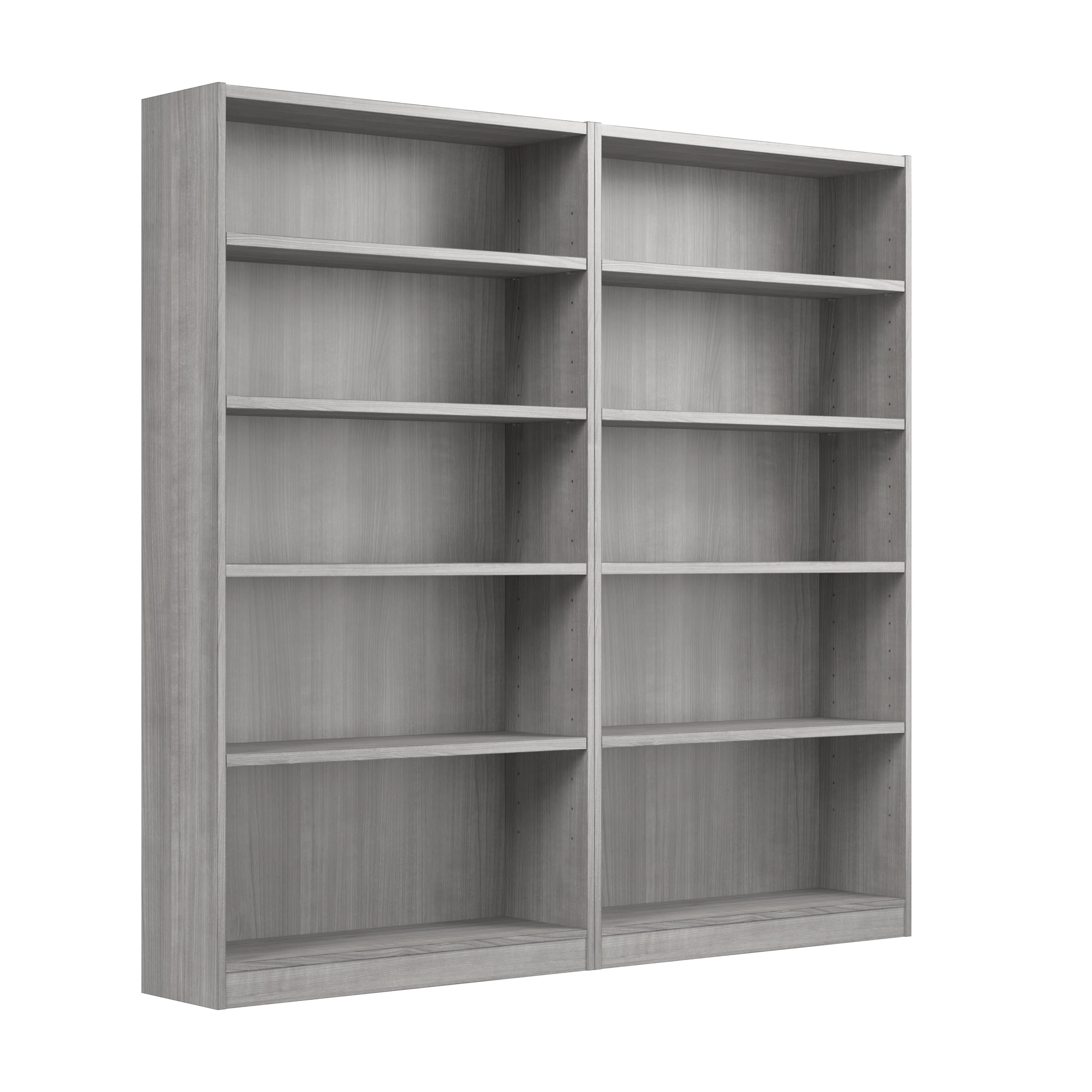 Universal Tall 5 Shelf Bookcase - Set of 2