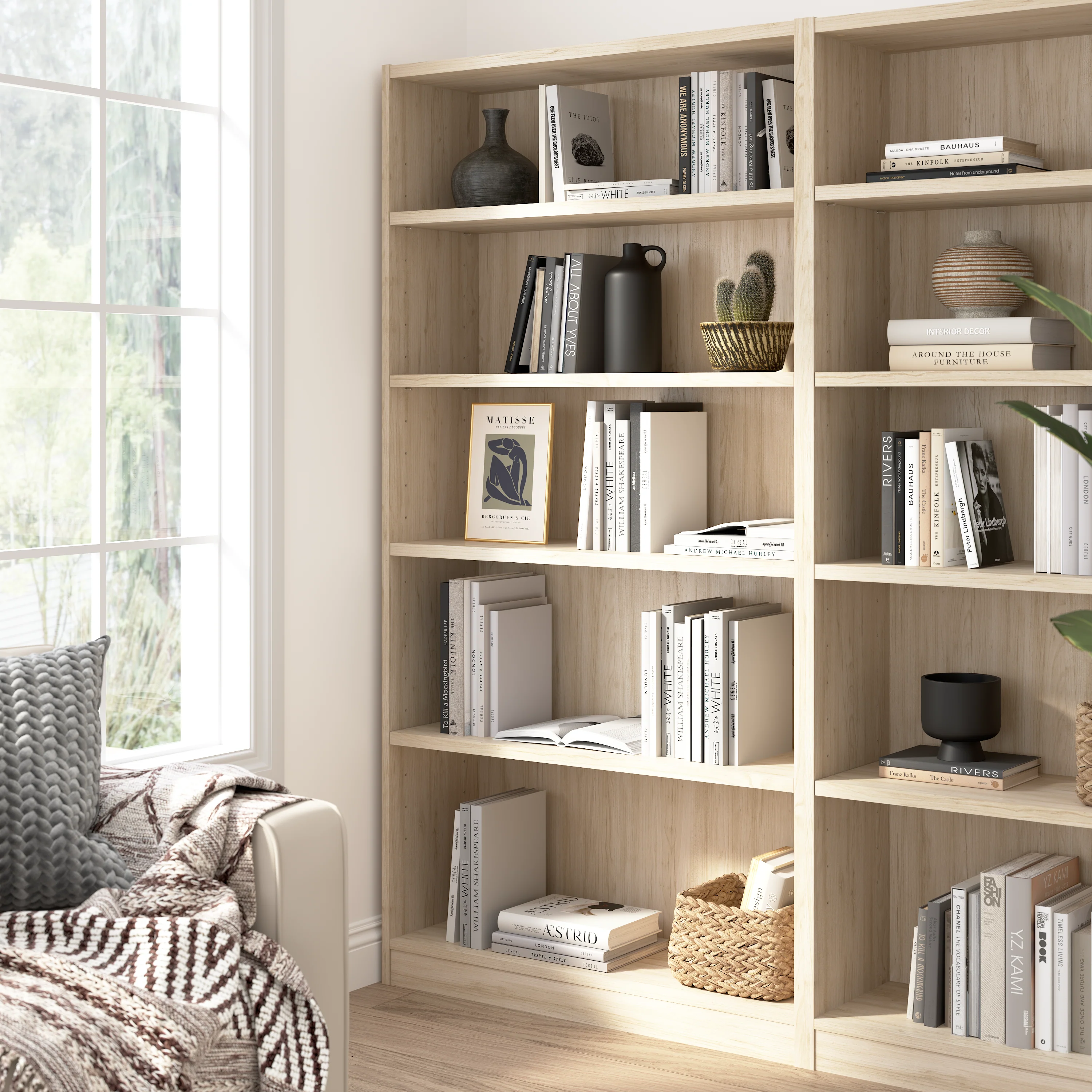 Universal Tall 5 Shelf Bookcase