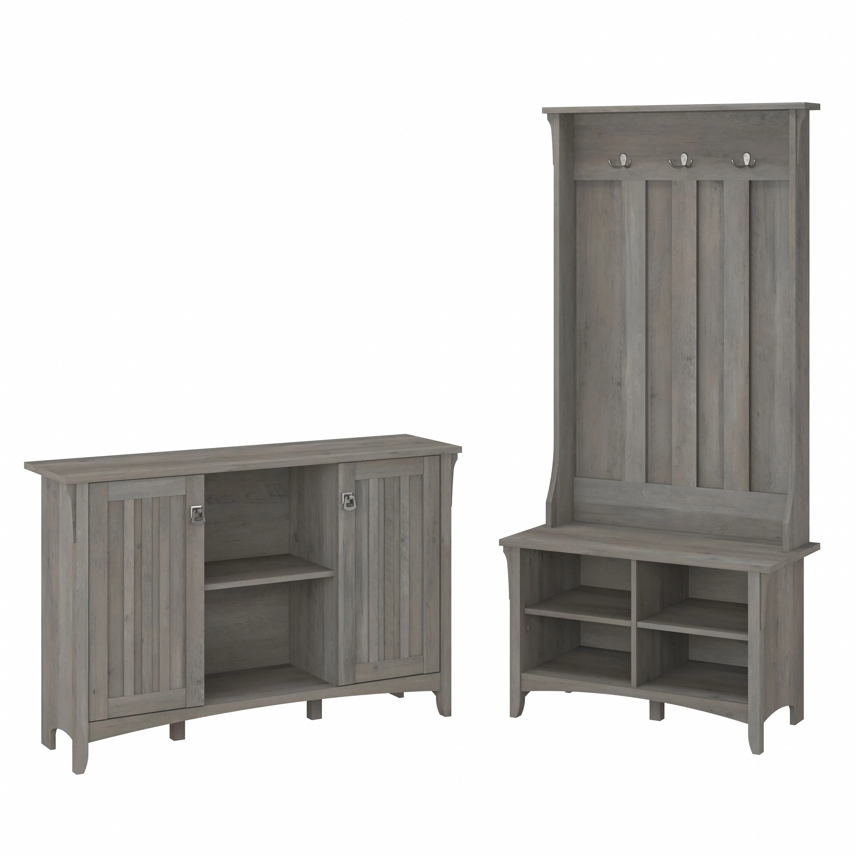 Salinas Entryway Storage Set with Hall Tree, Shoe Bench and Accent Cabinet