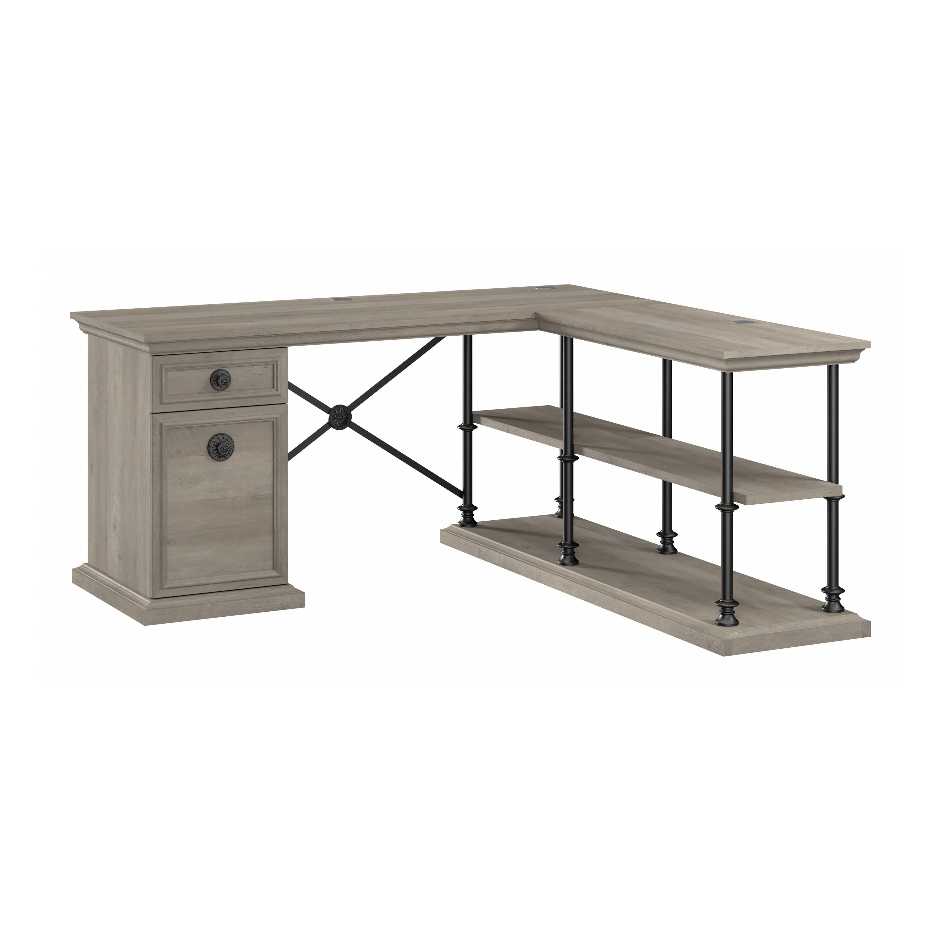 Coliseum 64W Designer L Shaped Desk with Storage