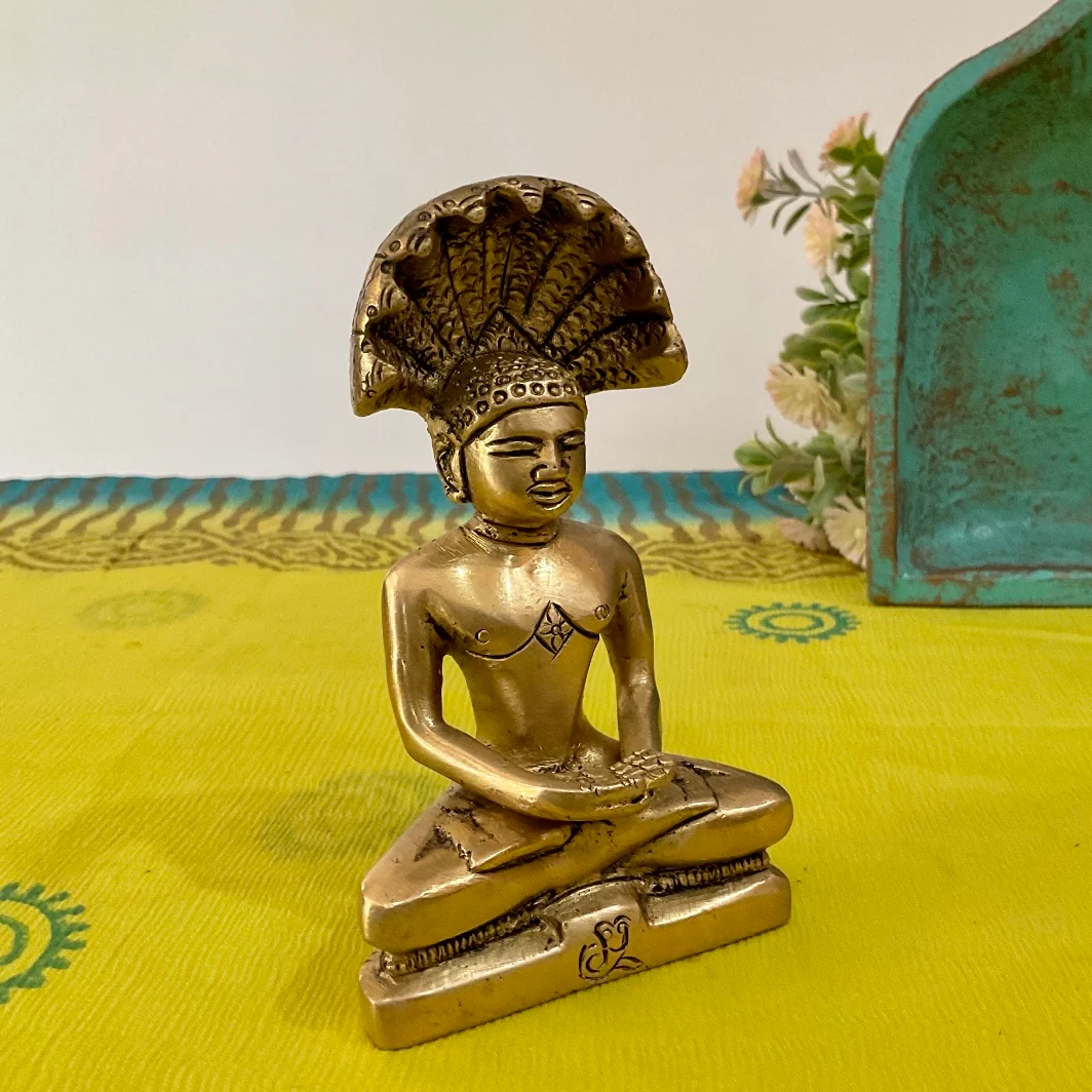 Parshvanatha Swamy Jain Tirthankara Brass Idol - Decorative Statue