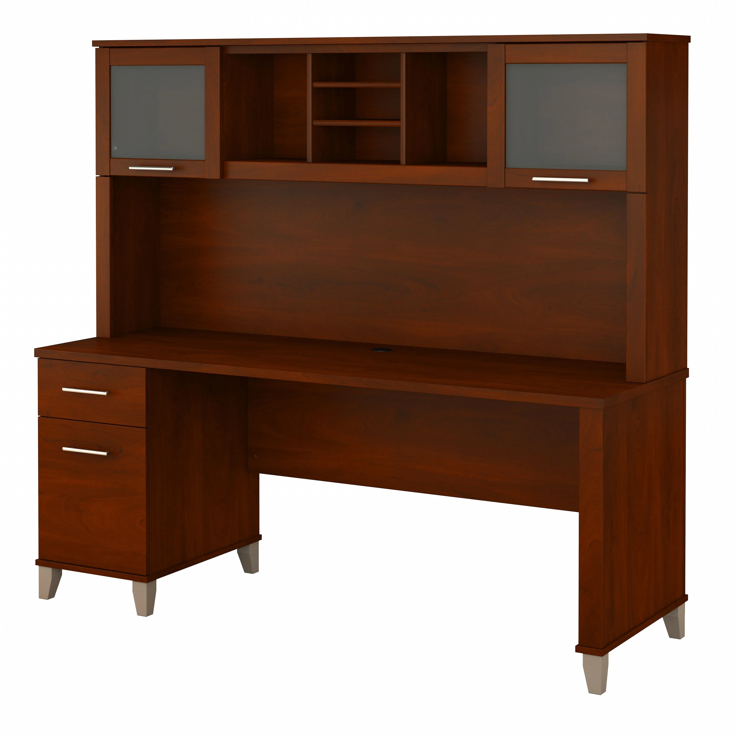 Somerset 72W Office Desk with Drawers and Hutch