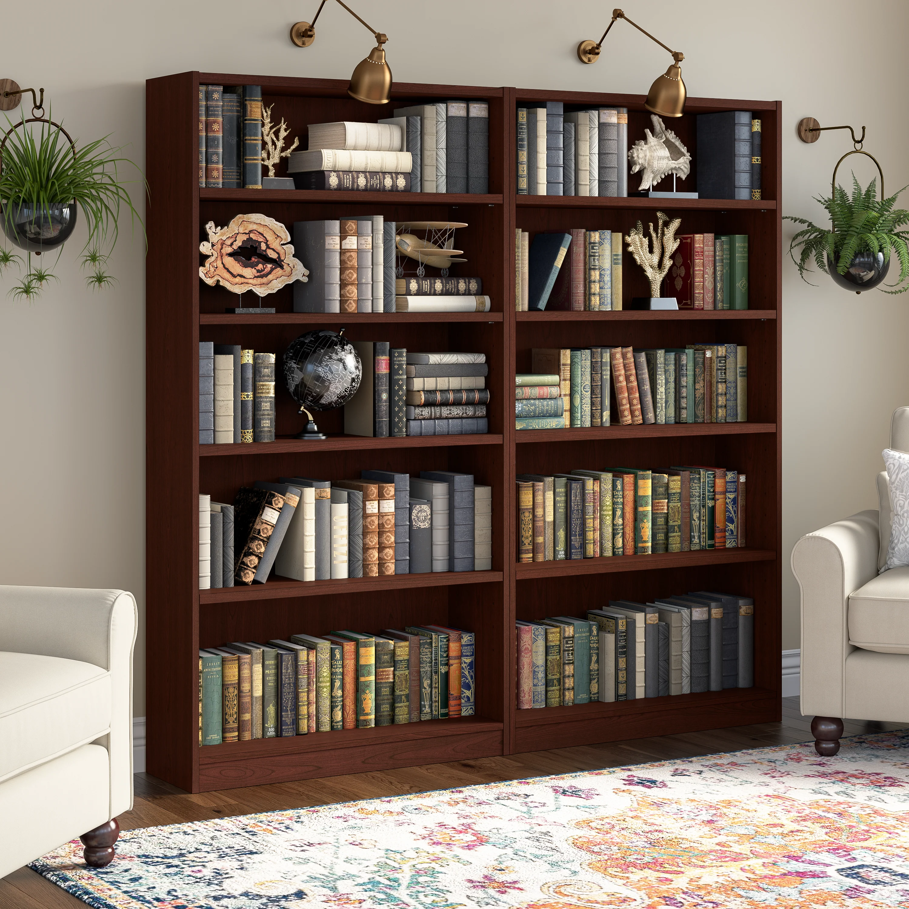 Universal Tall 5 Shelf Bookcase