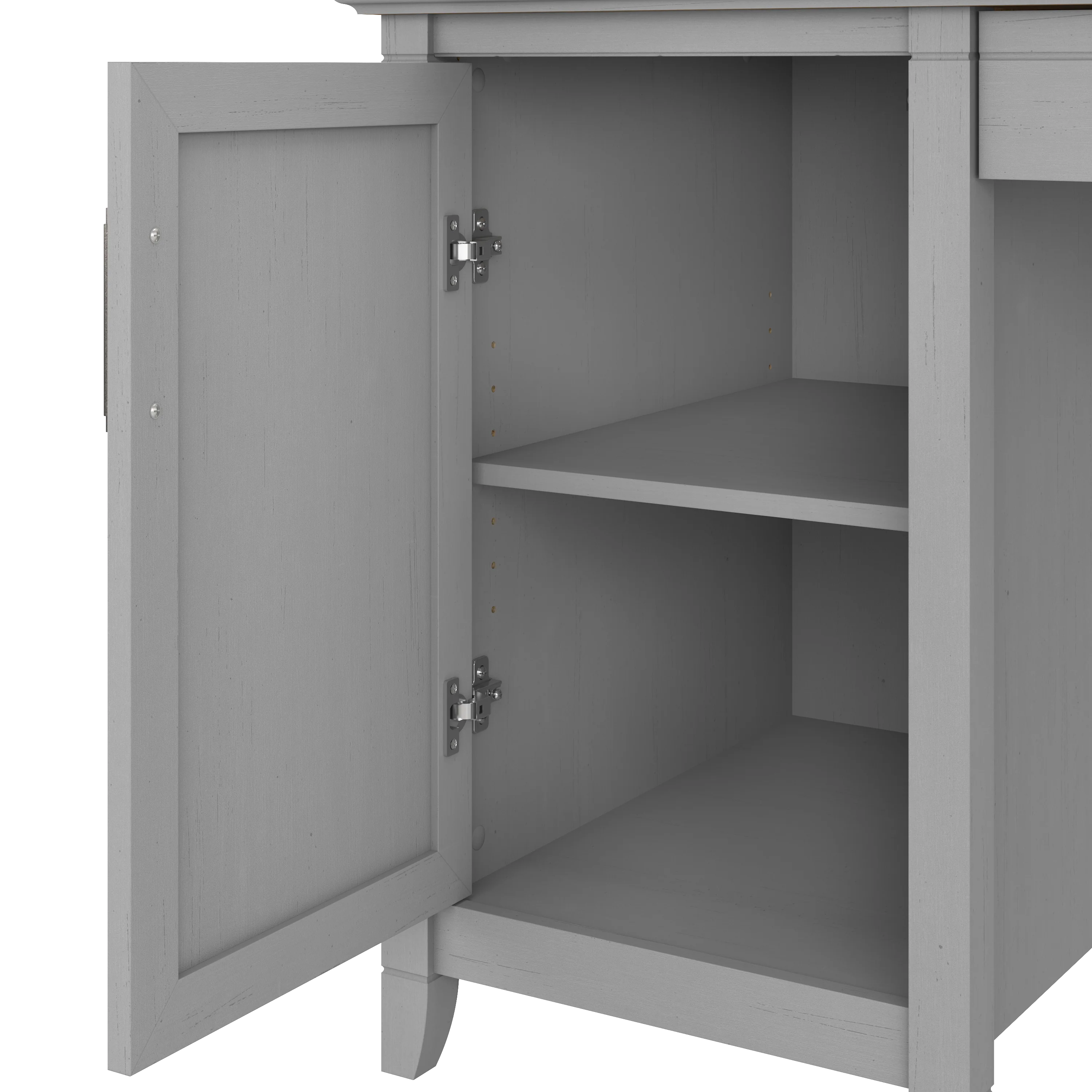 Key West 54W Computer Desk with Storage and Mid Back Tufted Office Chair