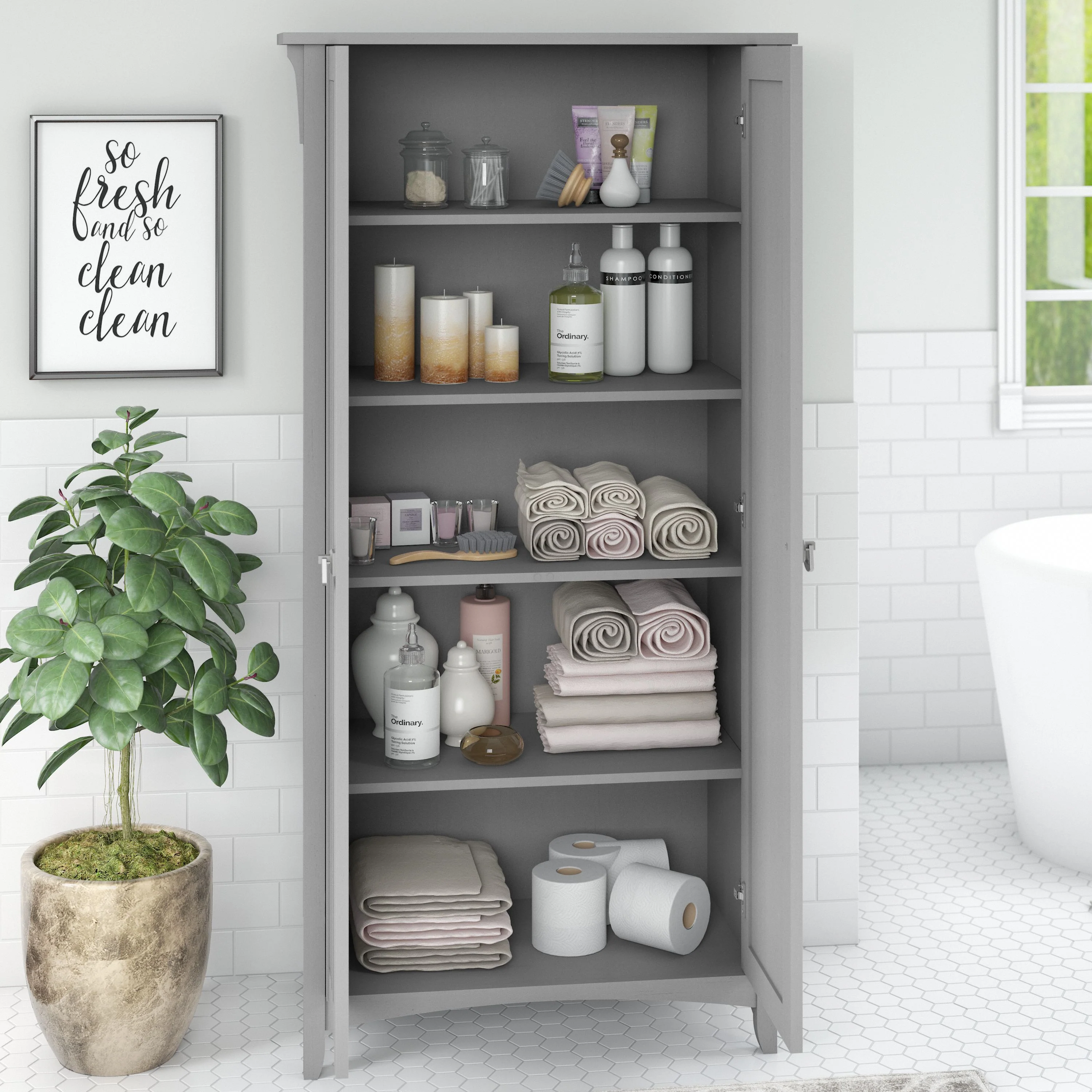 Salinas Bathroom Storage Cabinet with Doors