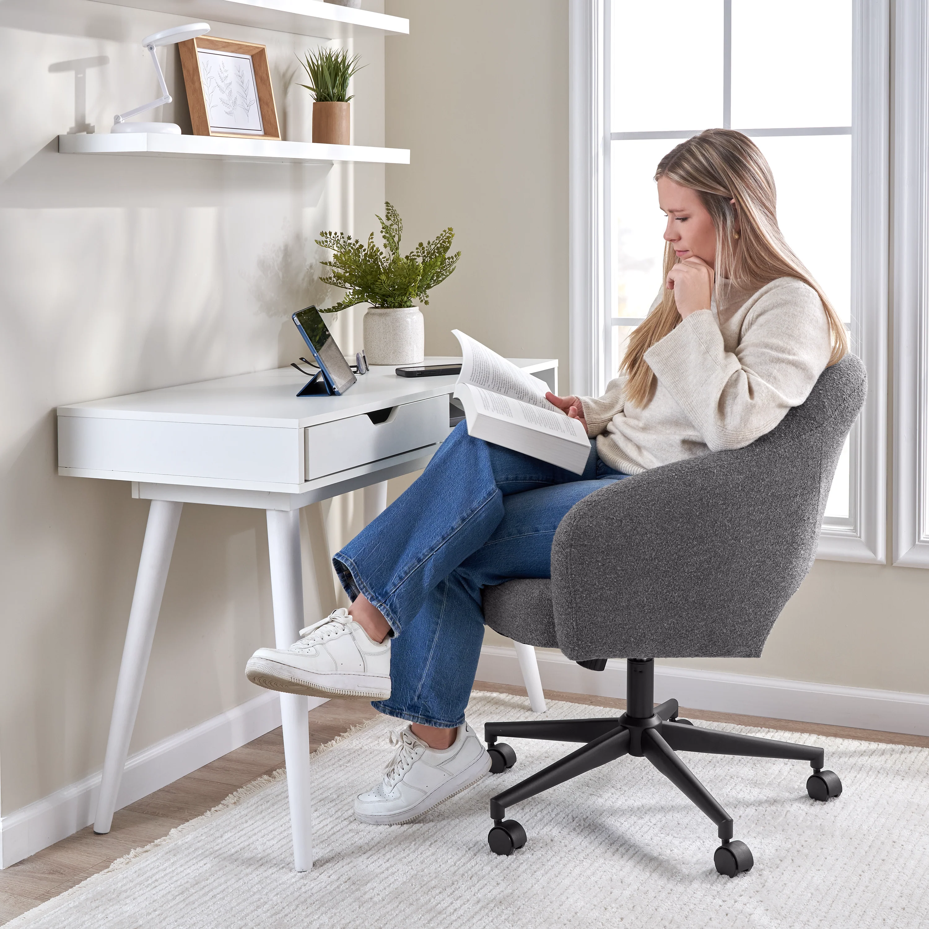 Nora 40W Small Writing Desk and Chair Set for Home Office