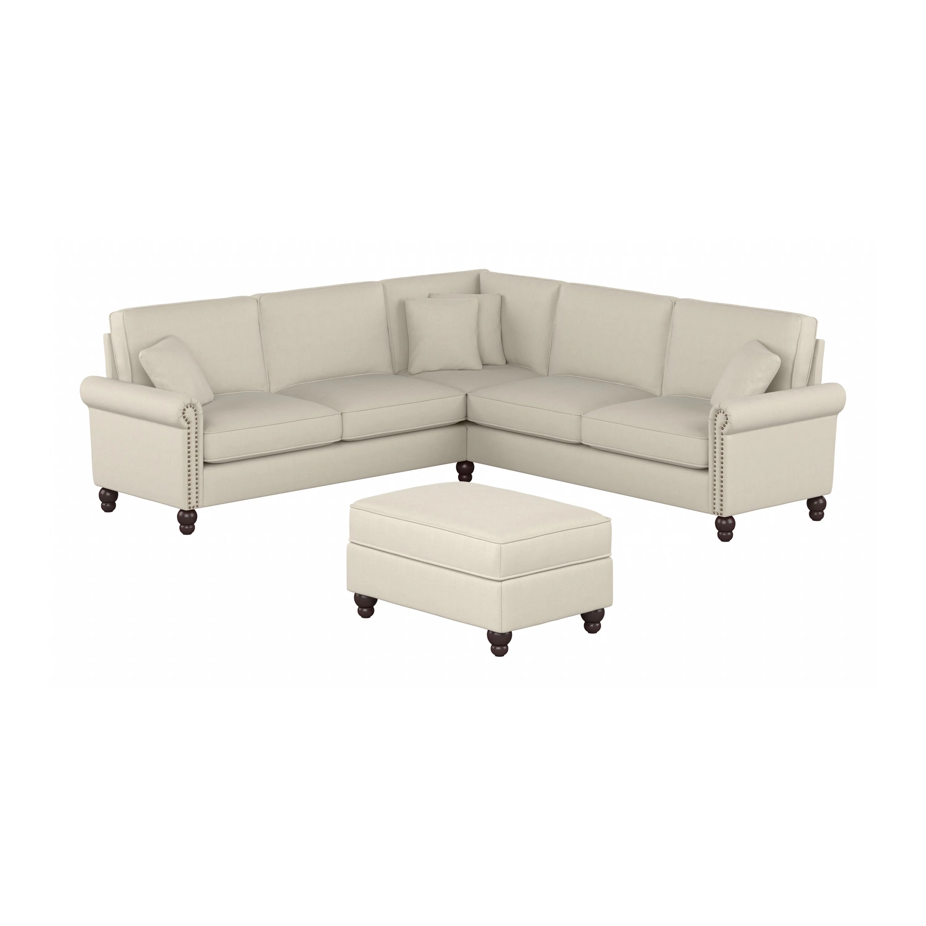 Coventry 99W L Shaped Sectional Couch with Ottoman