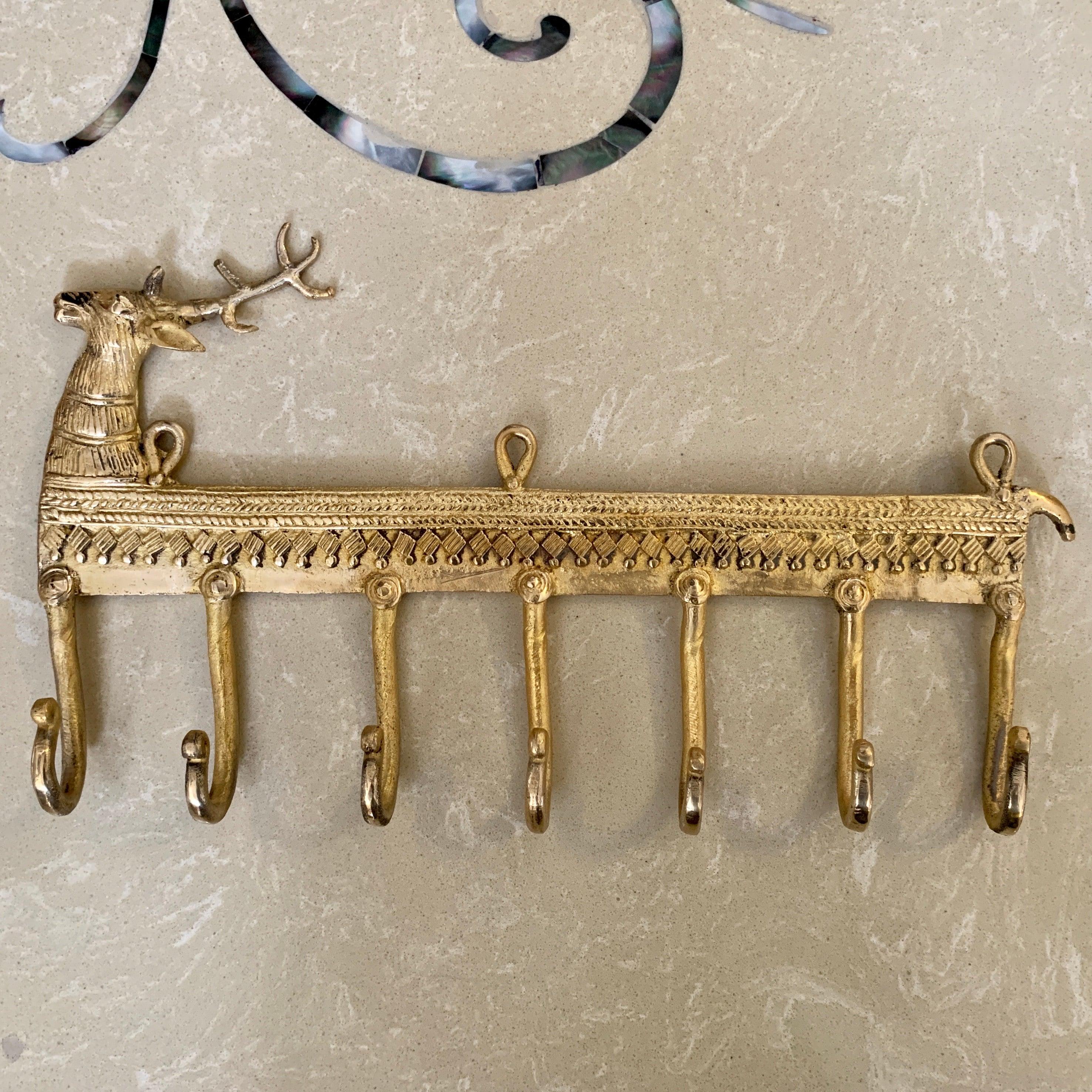 Brass Deer Key Holder (7 Hooks)