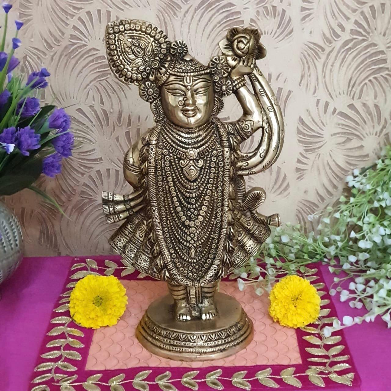 Lord Shrinathji Brass Idol