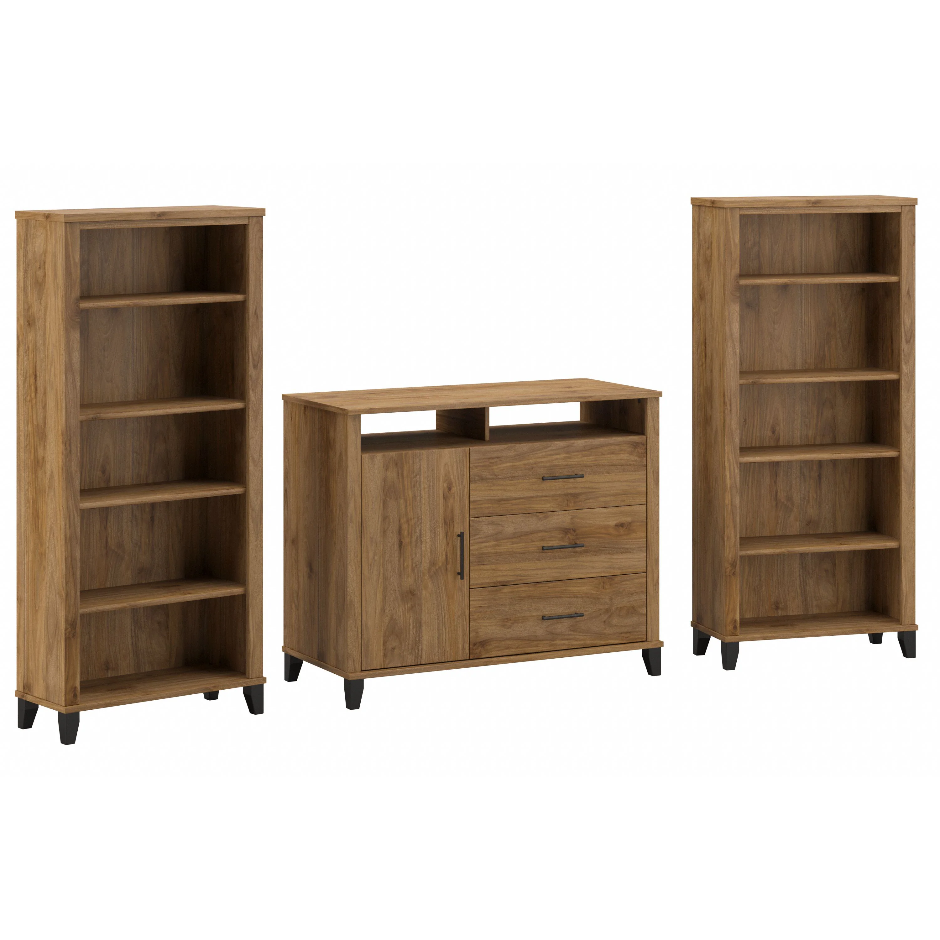 Office Storage Credenza with Bookcases