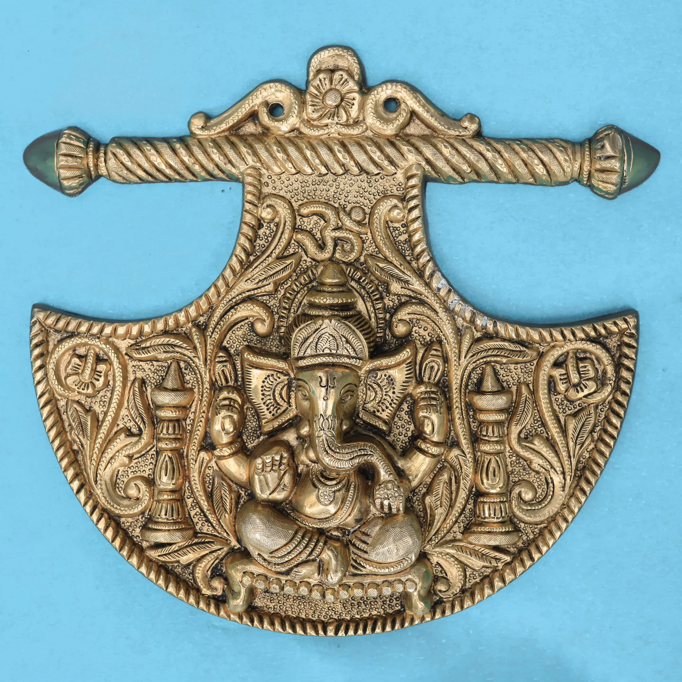 Brass Ganesha Pankha Wall Hanging