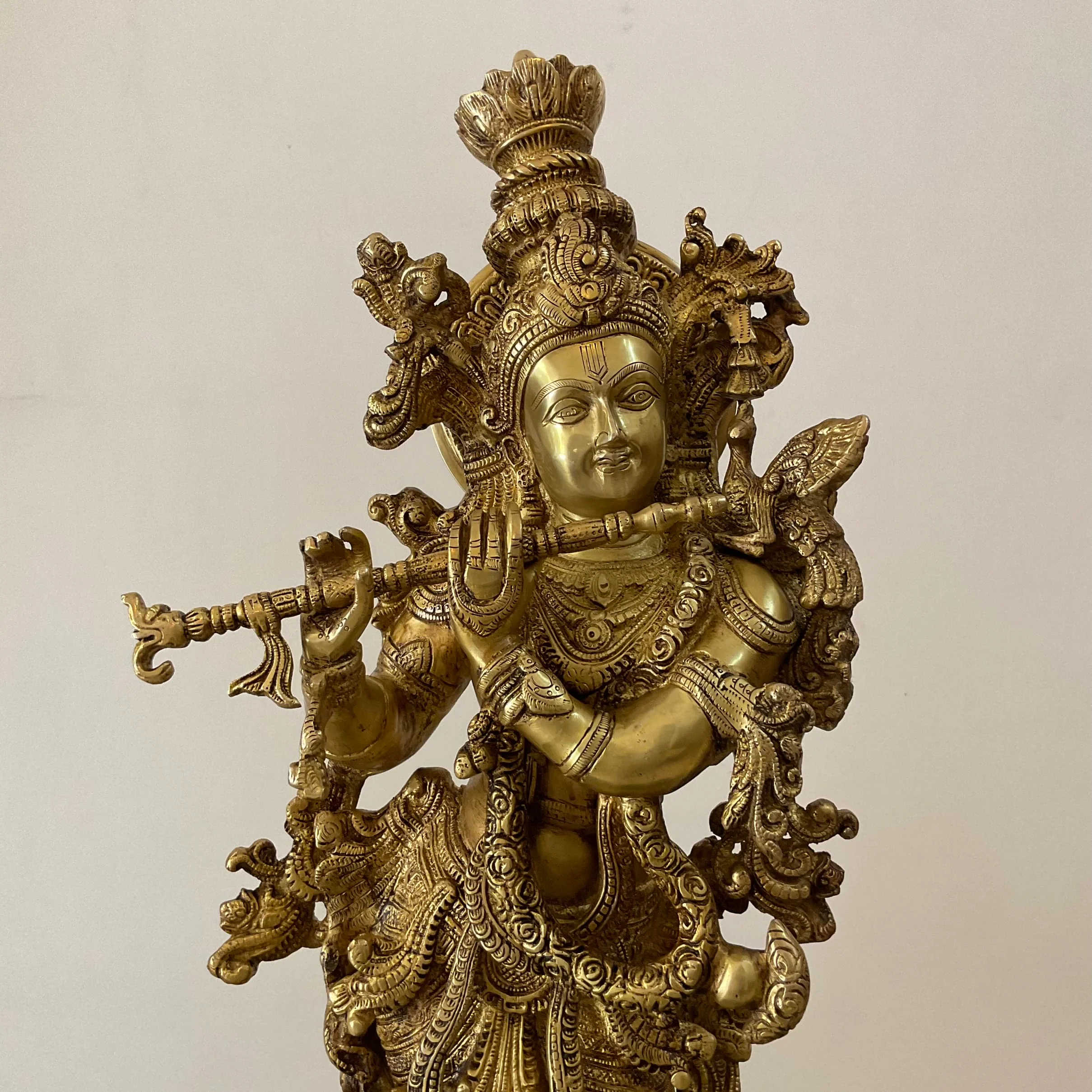 Krishna Statue For Home Temple, 30 Inches Shri Krishna Brass Idol