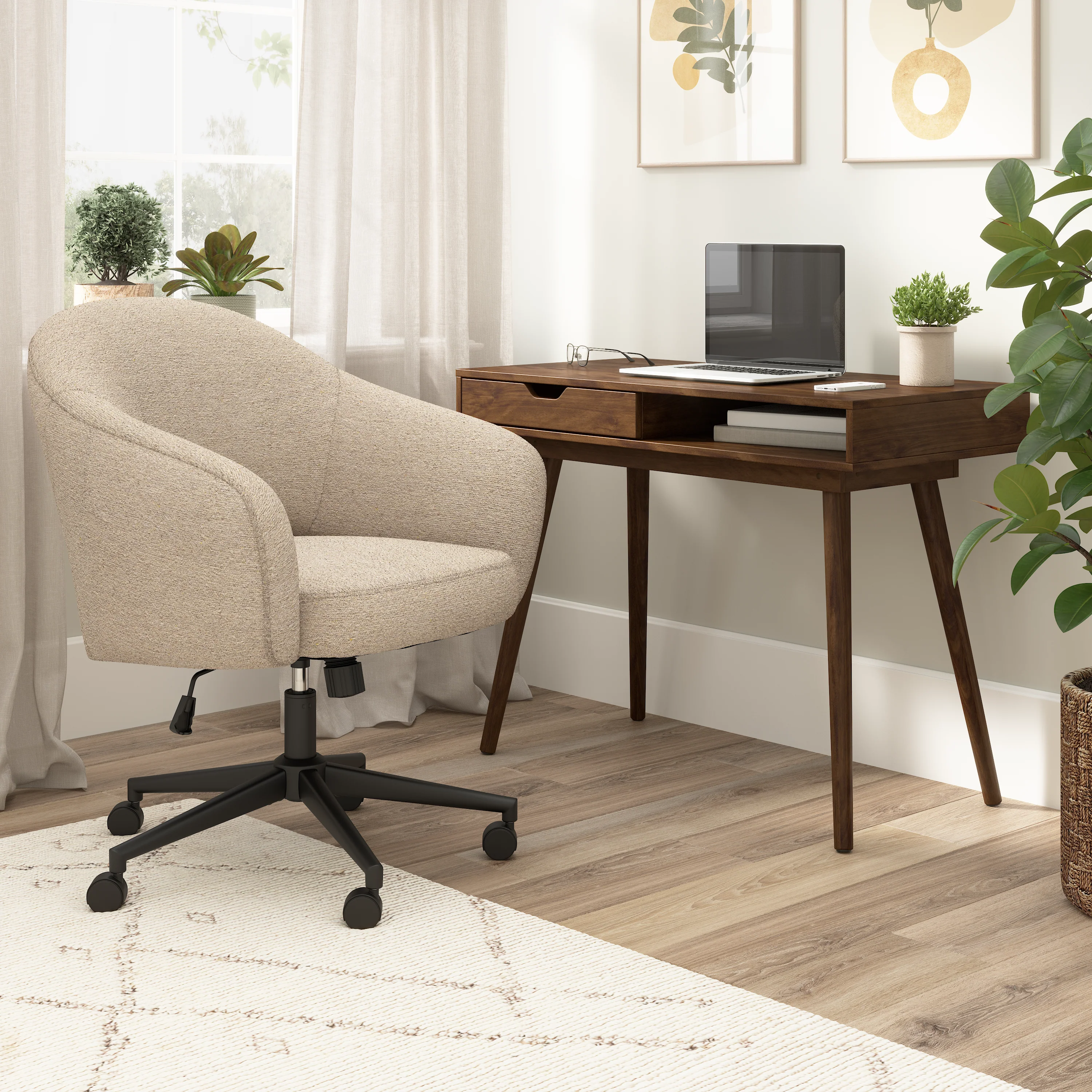 Nora 40W Small Writing Desk and Chair Set for Home Office