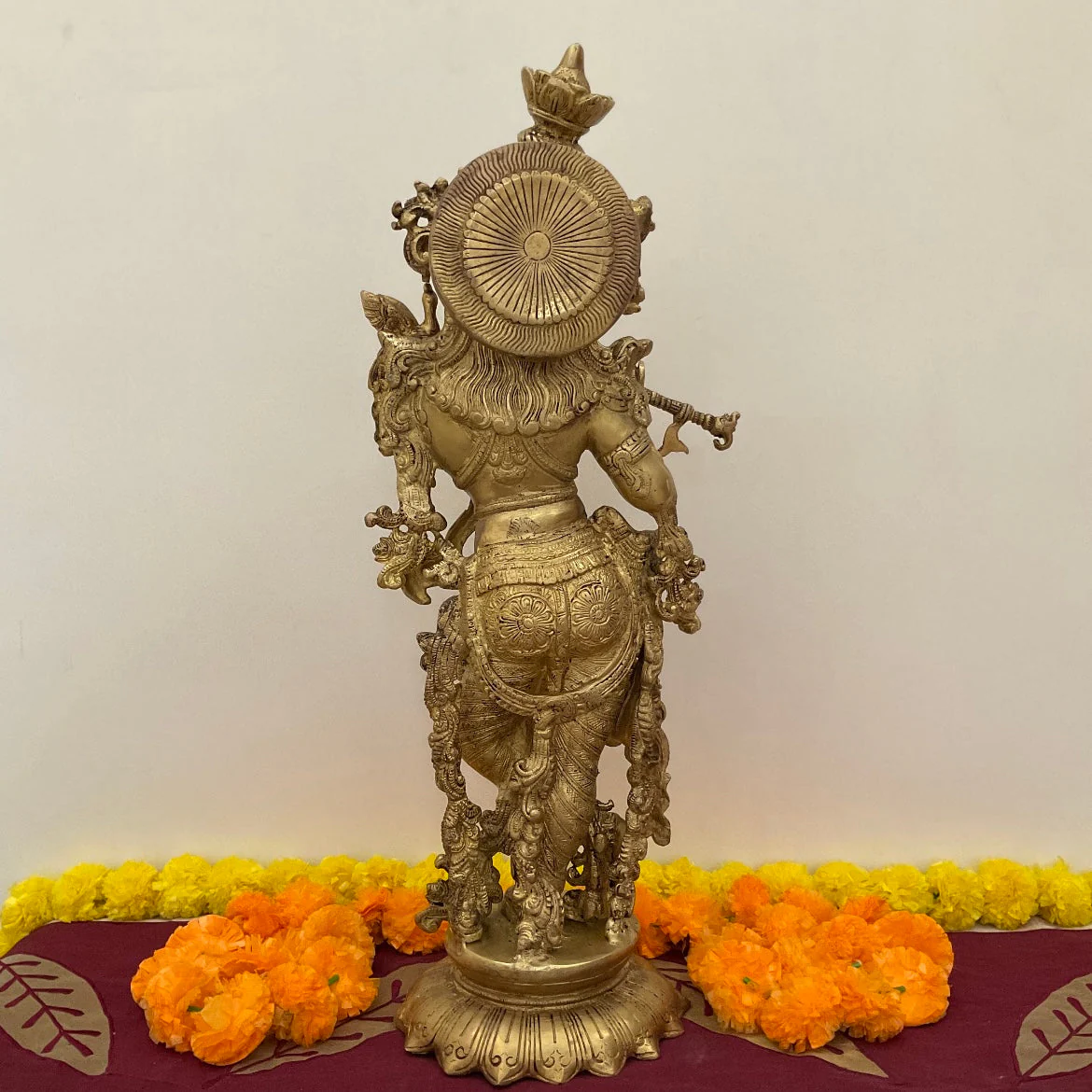 25 Inches Brass Krishna Idol, Home Entrance and Pooja Statue