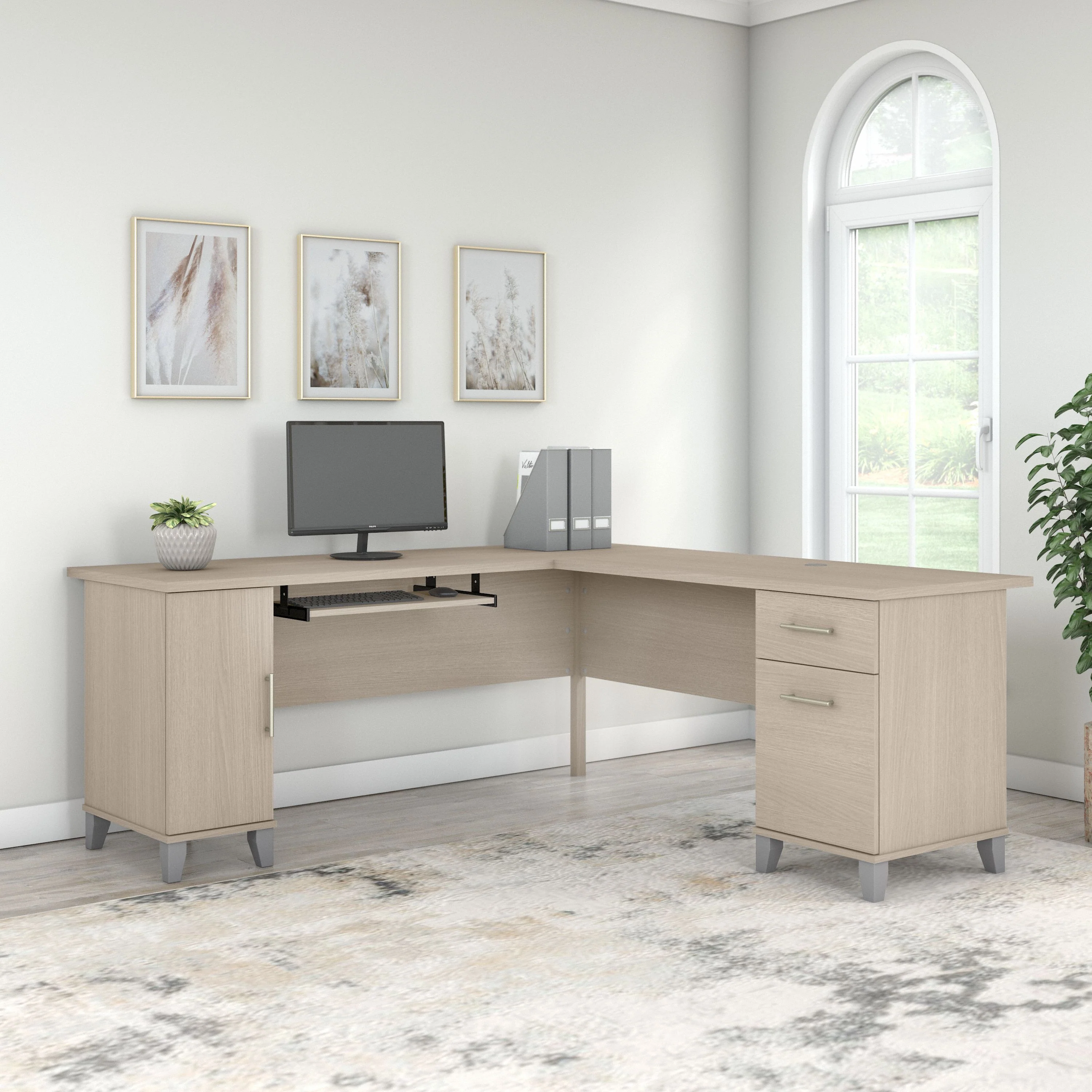 Somerset 72W L Shaped Desk with Storage