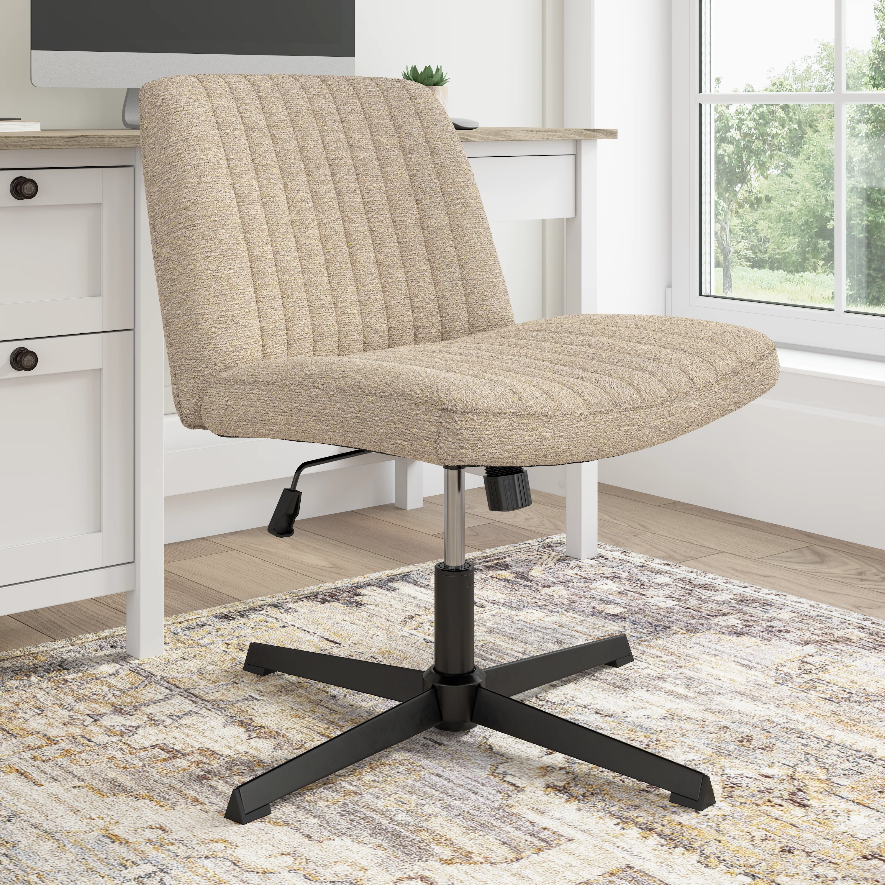 Sutton Armless Computer Chair Without Wheels