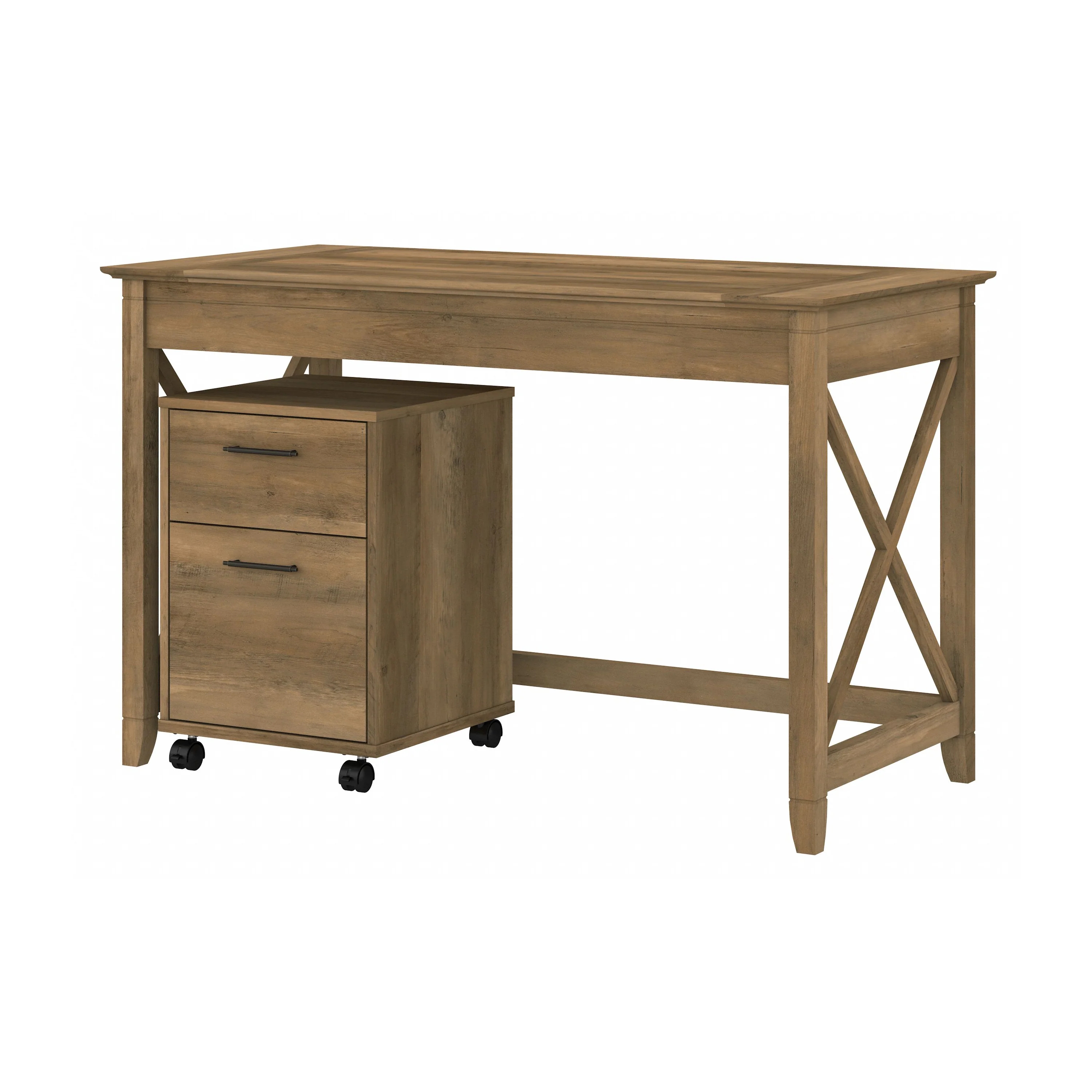 48W Writing Desk with 2 Drawer Mobile File Cabinet