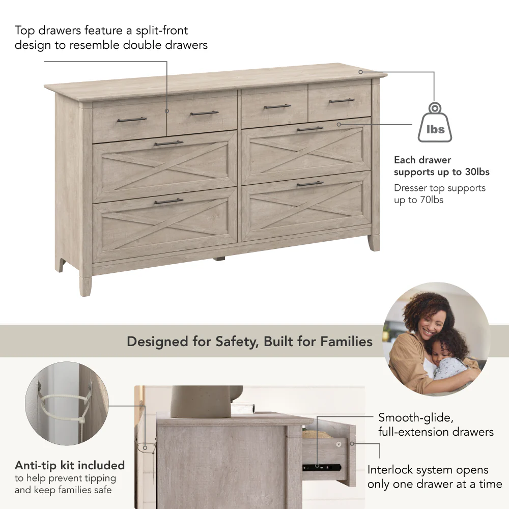 Bush Home Key West 6 Drawer Dresser