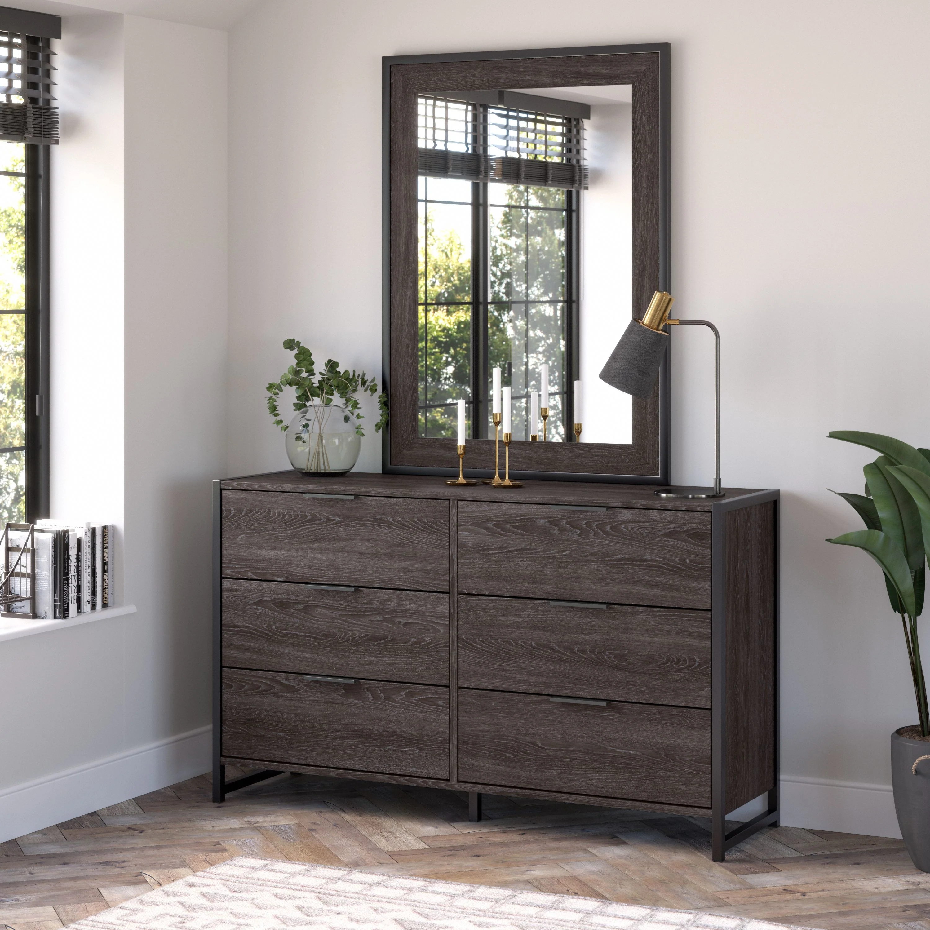 Atria 6 Drawer Dresser with Mirror