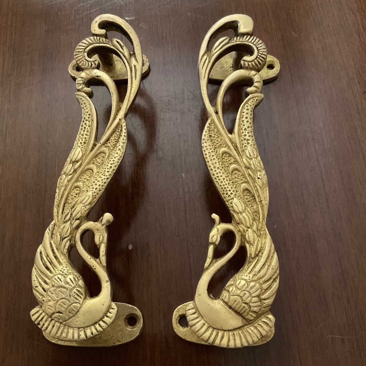 Brass Peacock Door Handle (Set of 2) - Home Decor