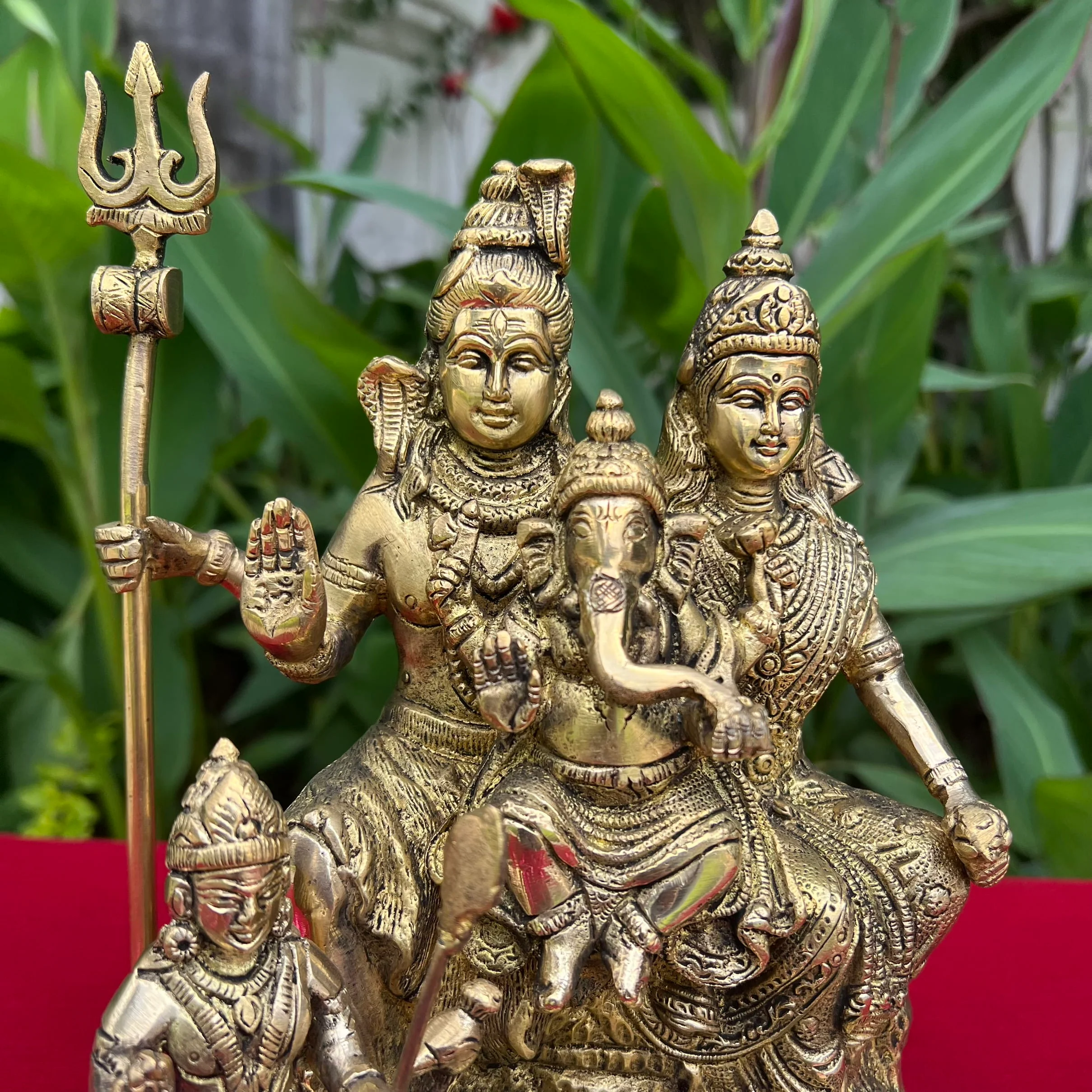 Shiv Parivar Brass Idol -  Hindu God Statue - Decorative Murti