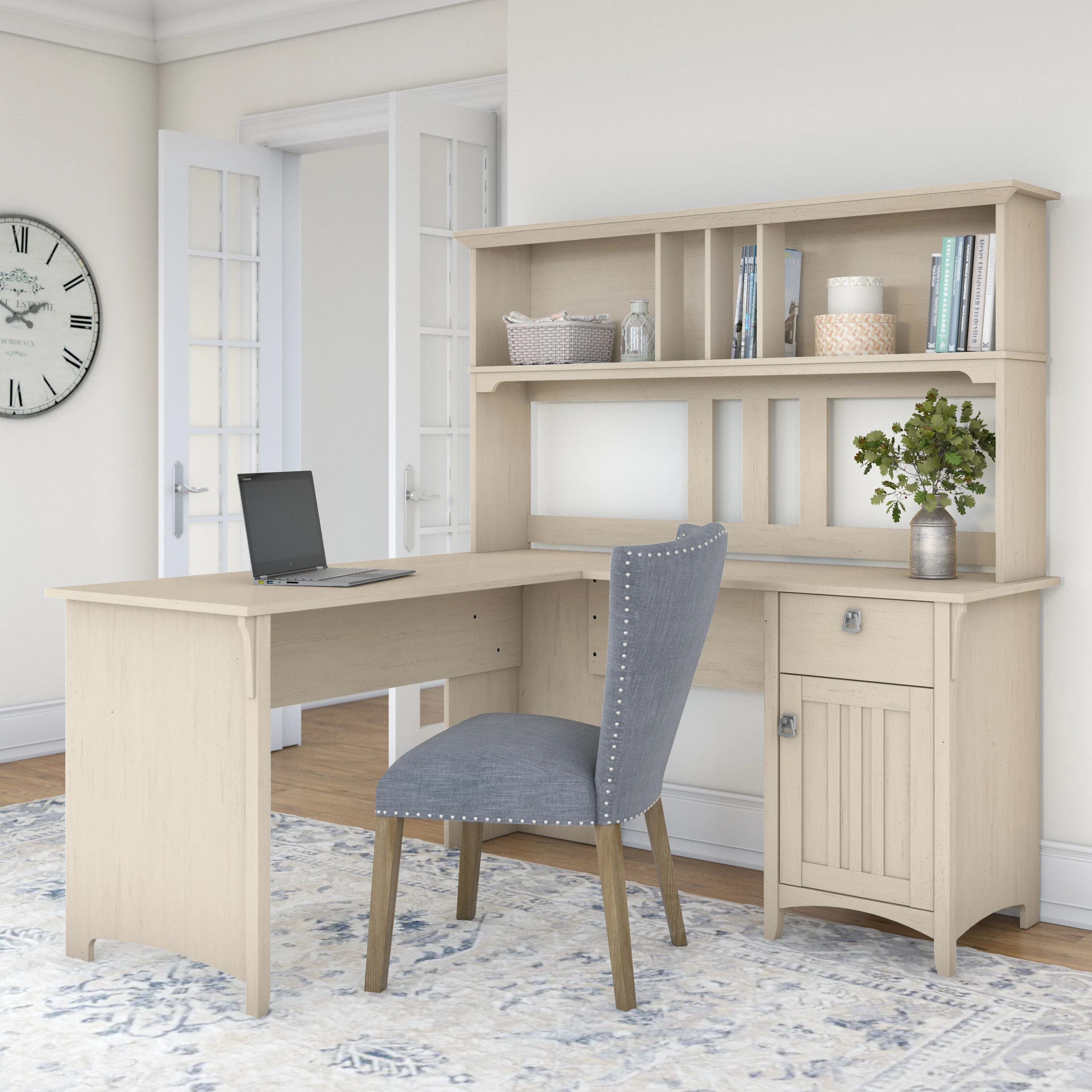 Salinas 60W L Shaped Desk with Hutch