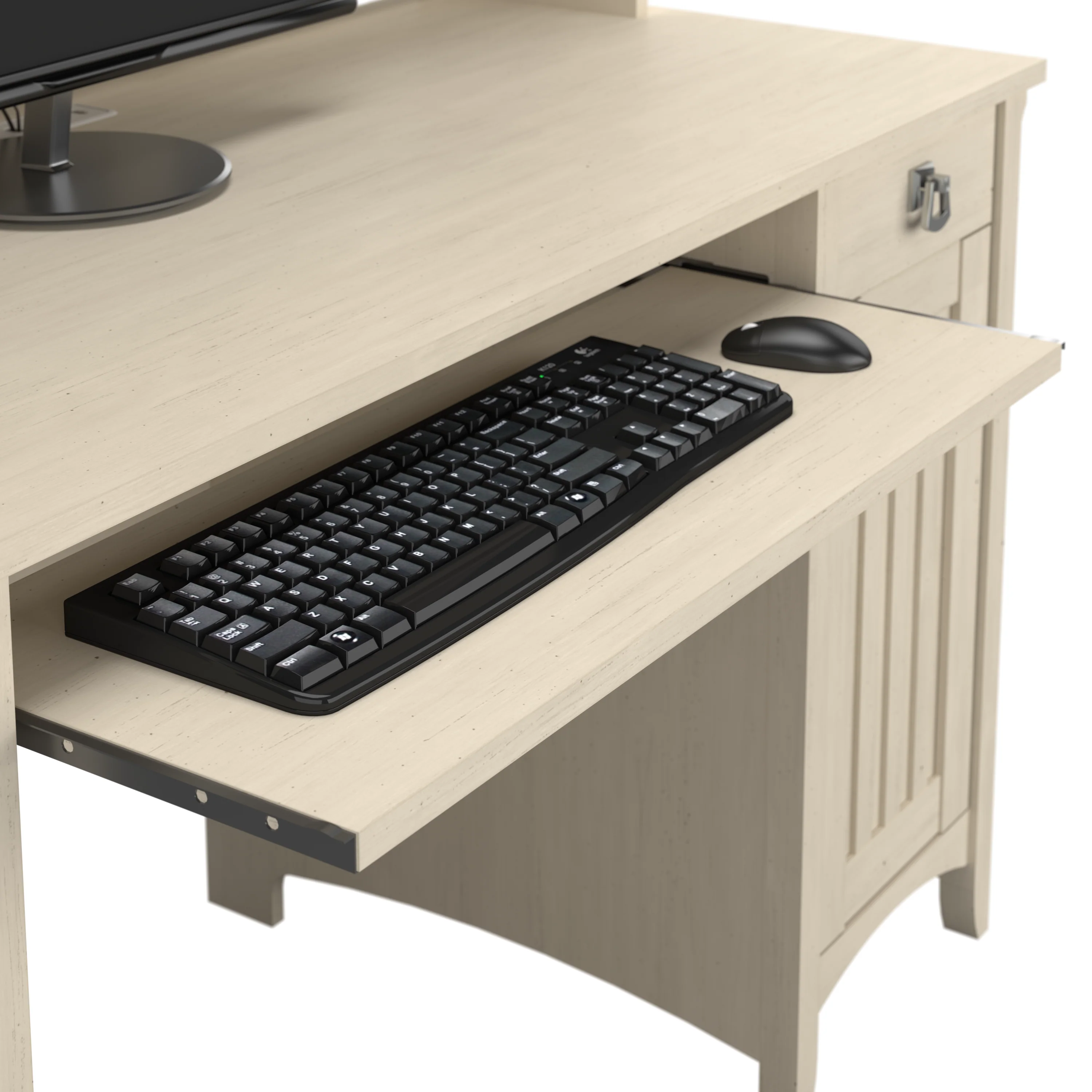 Salinas 48W Computer Desk with Hutch and Mid Back Tufted Office Chair