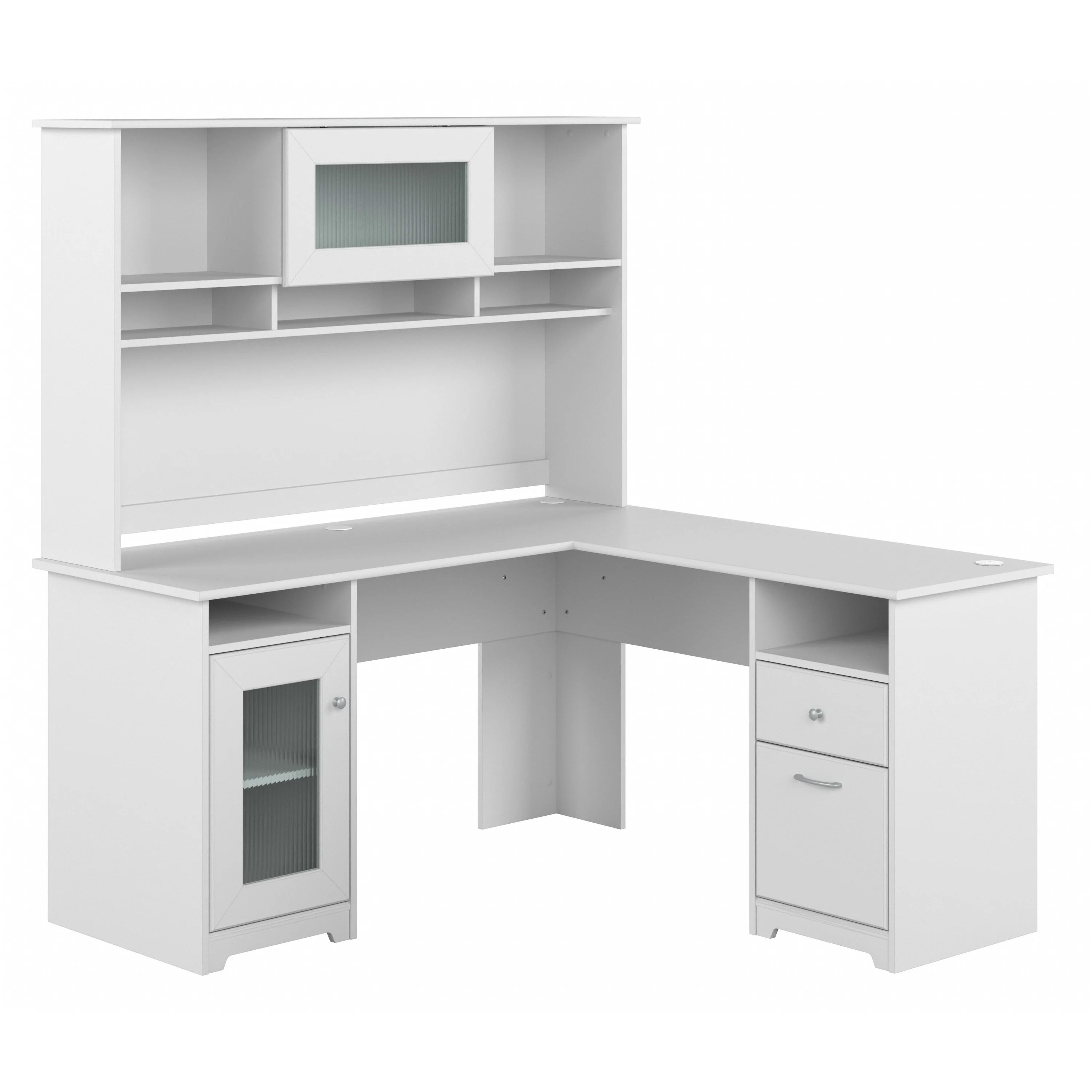 Cabot 60W L Shaped Computer Desk with Hutch and Storage